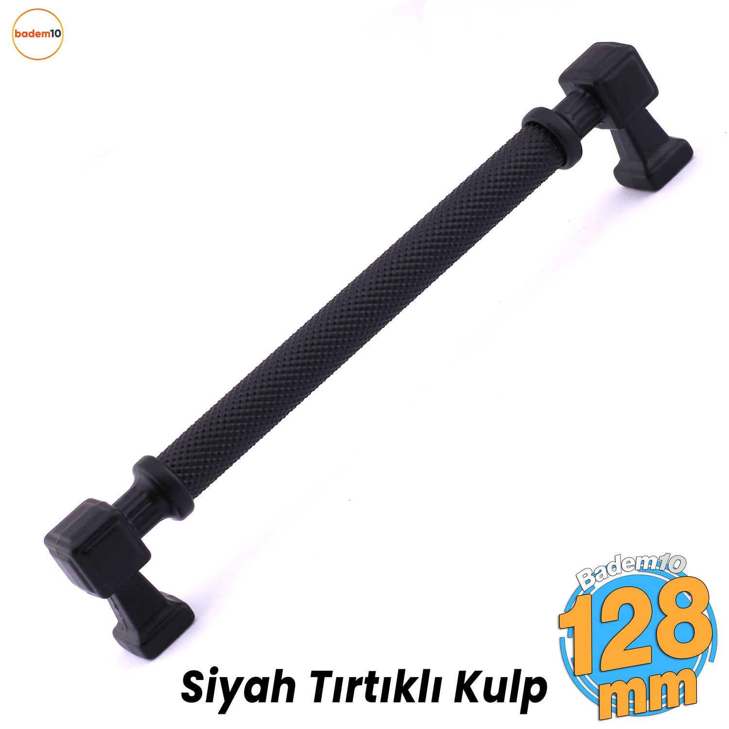 Grip Desenli Mat Siyah Metal Kulp 128 mm Mobilya Çekmece Mutfak Dolabı Dolap Modern Kapak Kulpları