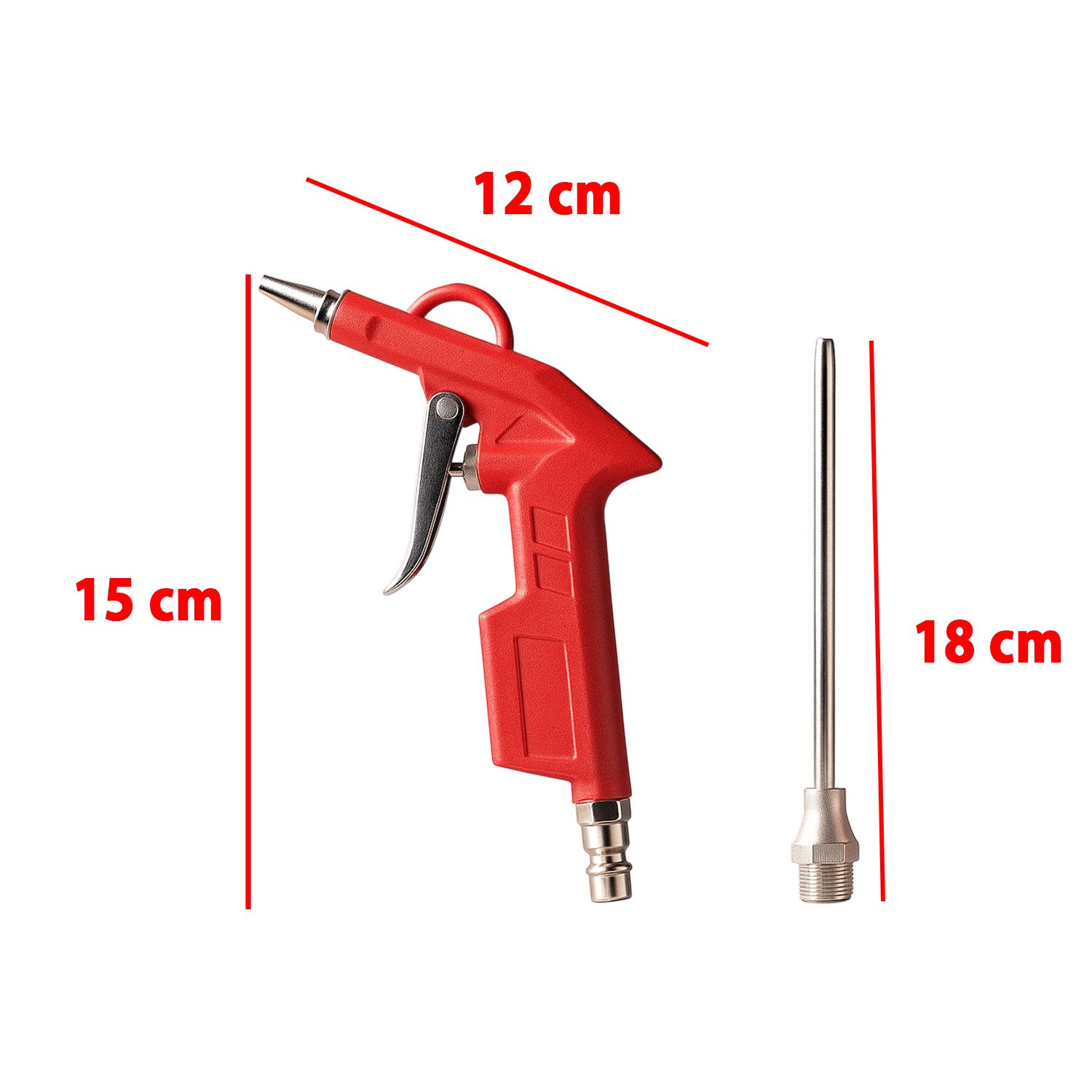 Uzun Ağızlı Uçlu 1/4" Kompresör Uyumlu Hava Üfleme Tabancası Temizlik Toz Giderme Tabancası Ucu