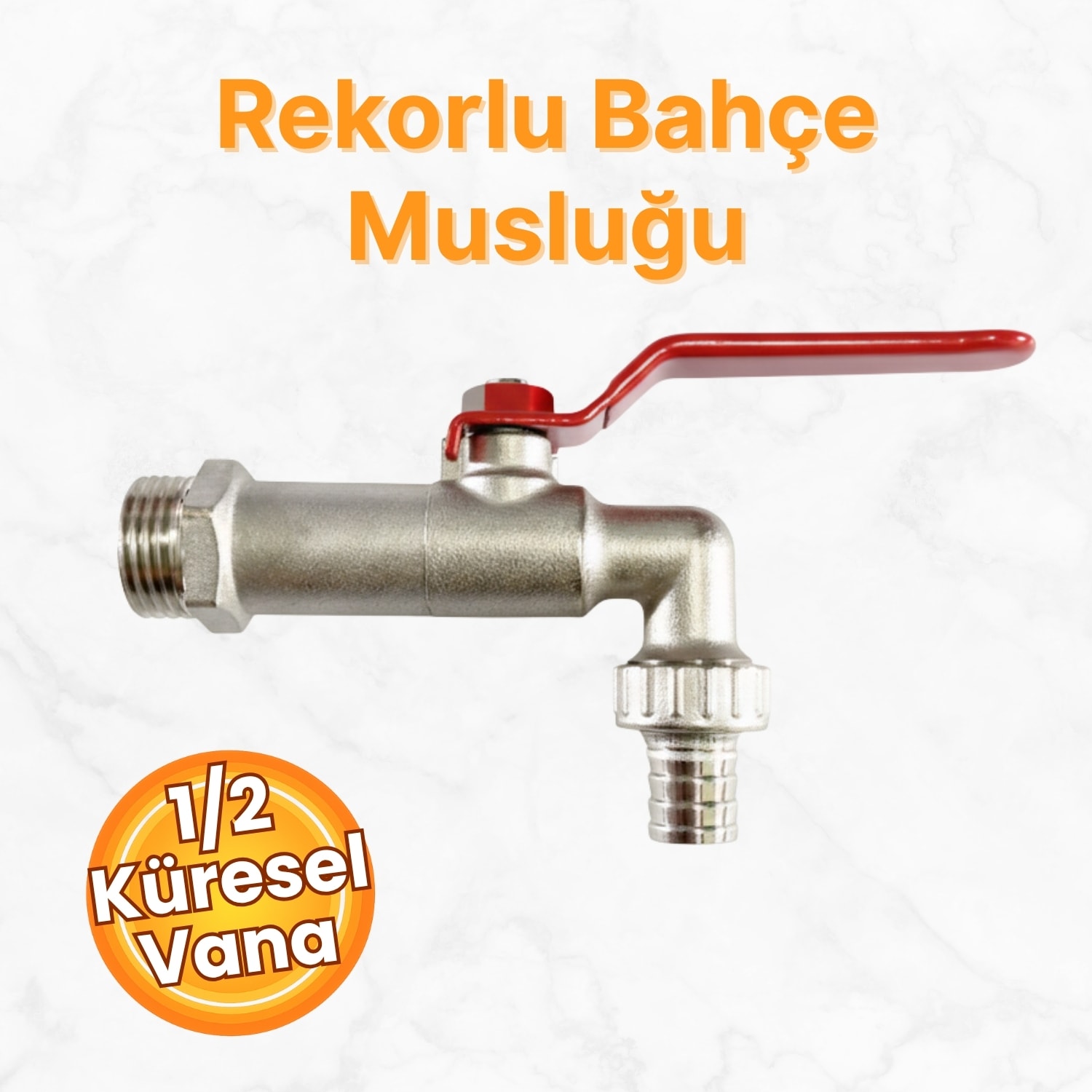 Küresel Rekorlu Krom Bahçe Musluğu 1/2 Korozyona Dayanıklı Rekorlu Tam Geçişli Bahçe Musluğu