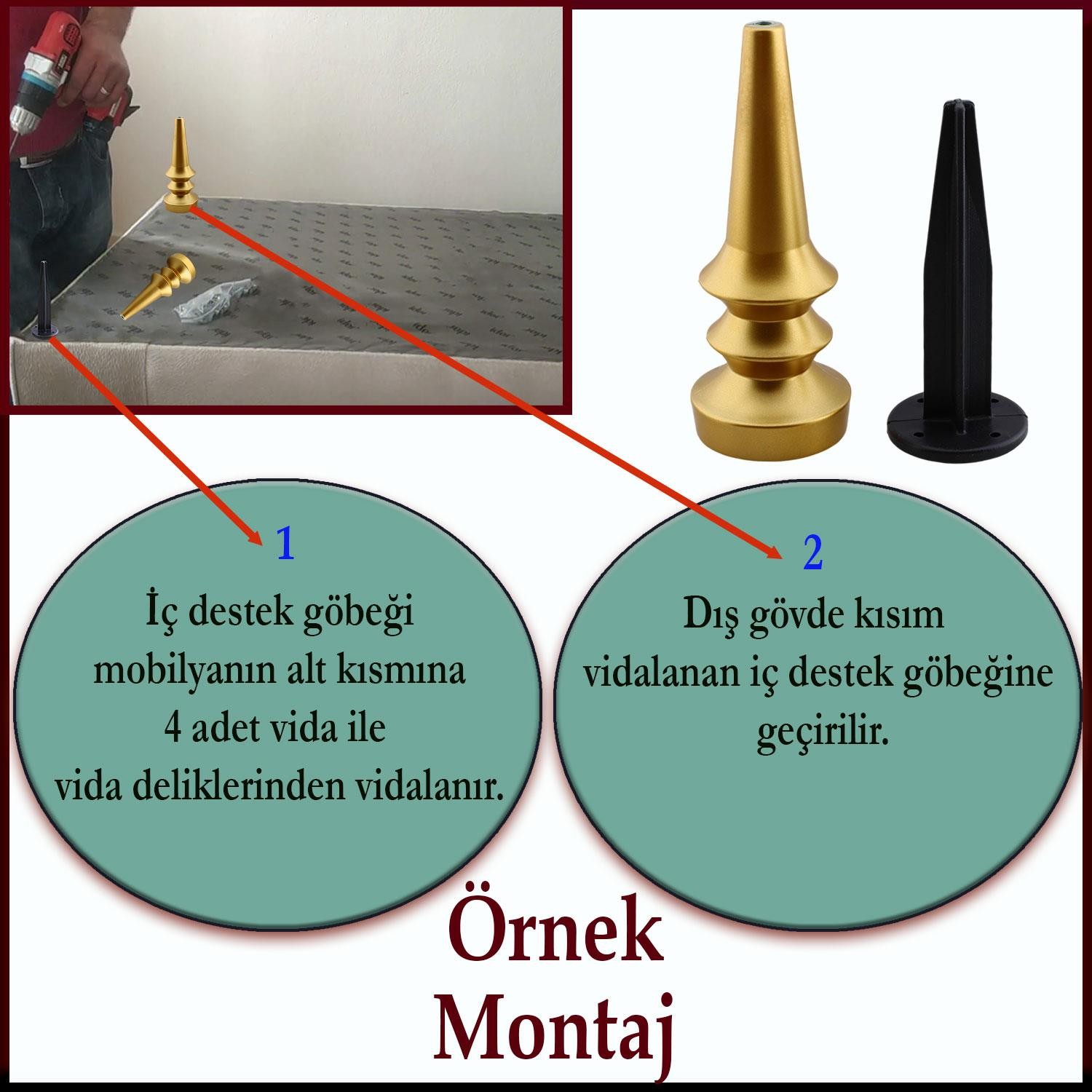 Oliva Mat Altın 20 cm Mobilya Kanepe Koltuk Tv Ünitesi Konsol Yükseltme Ayağı Ayakları 4 Adet