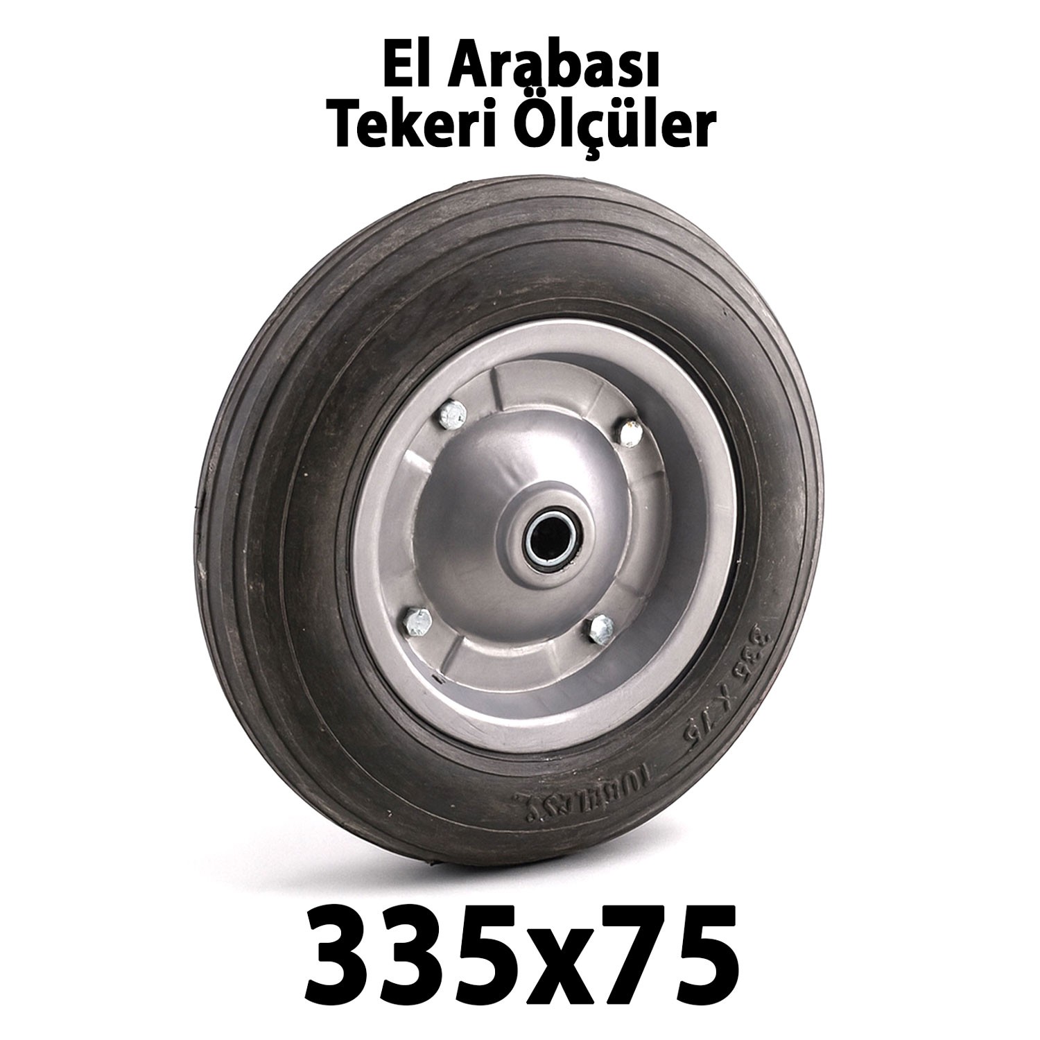 Metal Jantlı Bilyalı Dolgu Teker Patlamaz Tekerlek El Arabası Yük Taşıma İçin Dayanıklı Yedek Teker