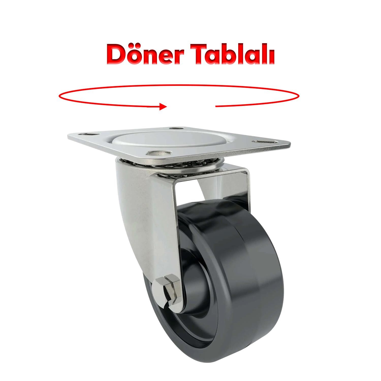 Mobilya Ofis Koltuk Tekeri Vidalı Yük Taşıma Alışveriş Sepeti Tablalı Teker 50 MM x 20 mm Siyah