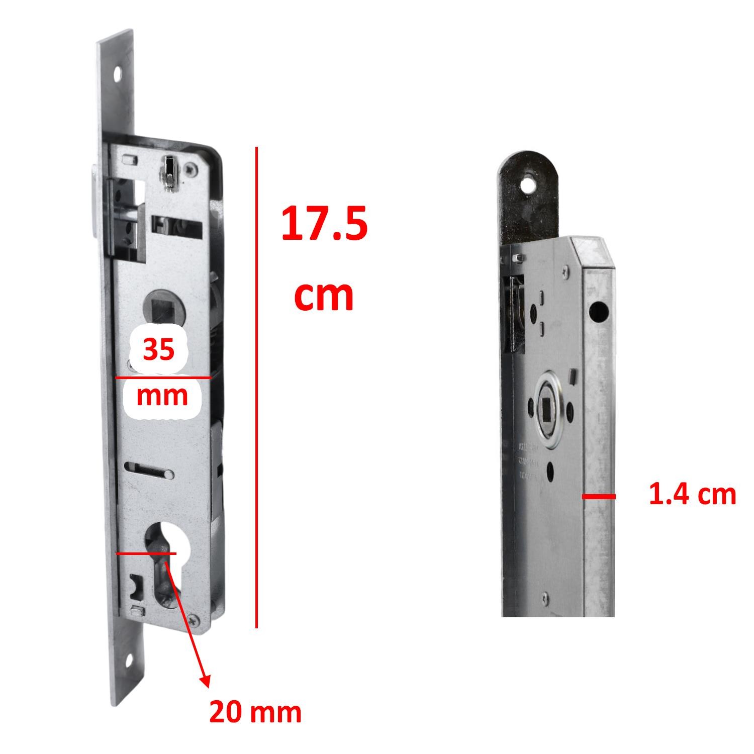 Dar Kilit Standart PVC Ahşap Kapı Gömme Kilit Gövde Kilidi Gövdesi Silindirli Barelli Yale 20 mm