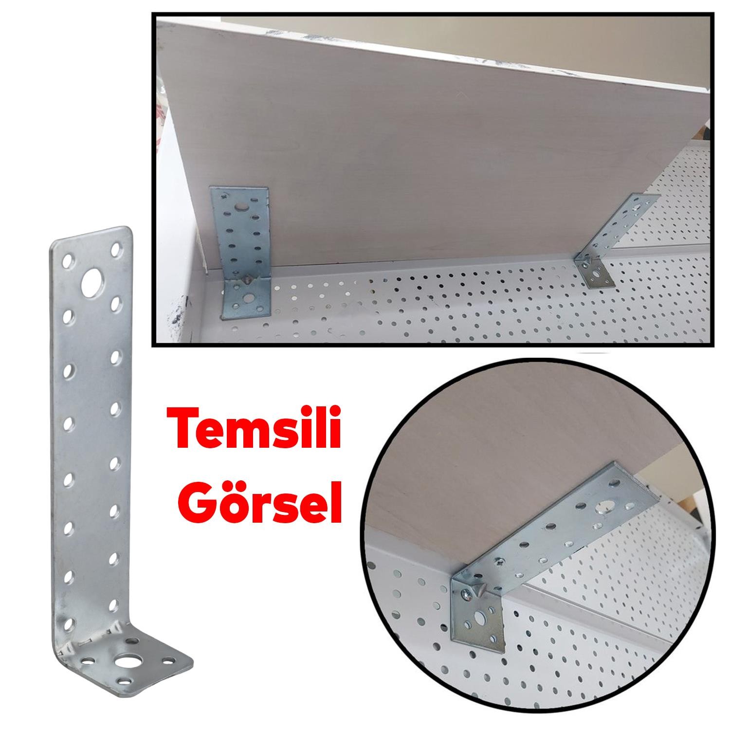 Mobilya Dolap Duvar Sabitleme 10 ADET Metal Köşebent 40x40x160 mm Bağlantı Aparatı L Demiri Gönye