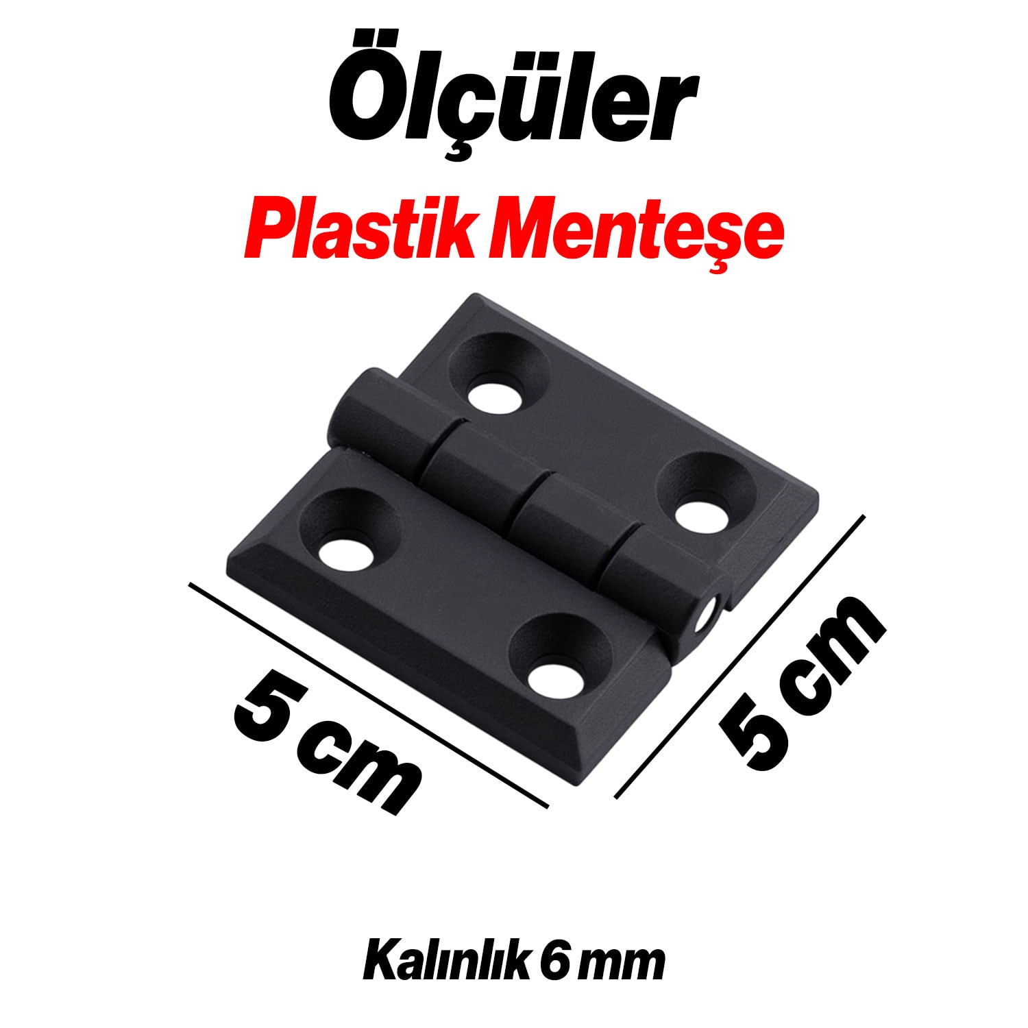 Plastik 50x50 mm 2 ADET Set Yaprak Menteşe Dayanıklı Dolap Çekmece Kapak ve Mobilya Menteşe