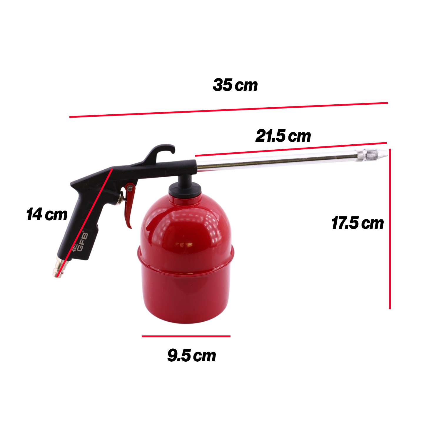 Havalı Mazot Püskürtme Tabancası 500 cc Metal Gövdeli 500 ml Mazot Püskürtme Temizleme Pompa