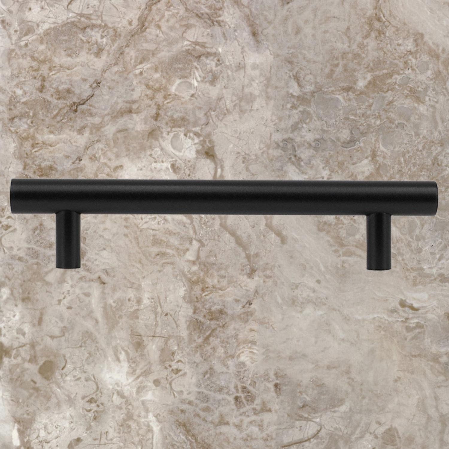 10 Adet RoseMary Mobilya Mutfak Çekmece Dolap Kapak Kulpu Kulbu 128 mm Mat Siyah Metal Kulp (10 ADET)
