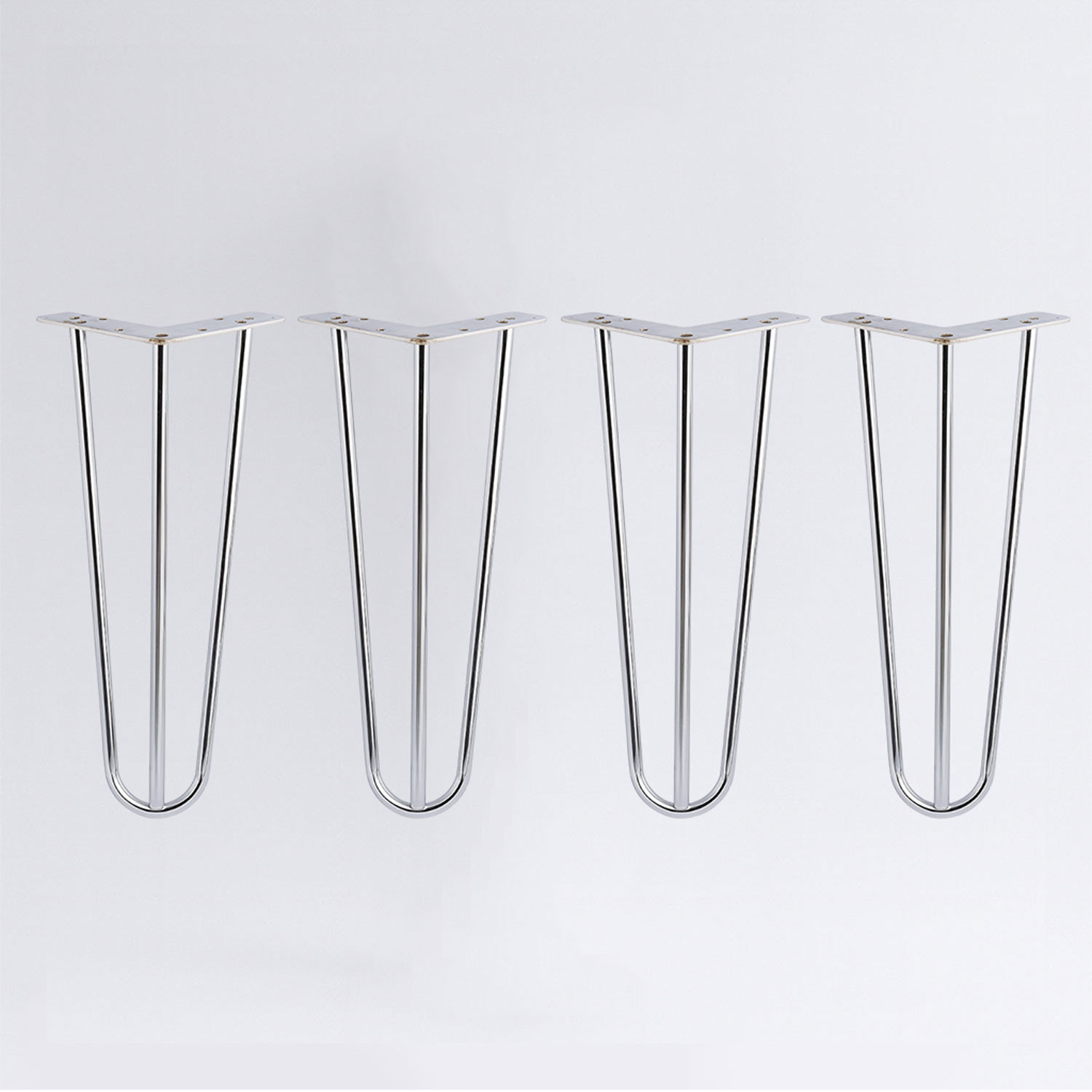 Martı 41 cm Krom 4’lü Gümüş Metal Sehpa ve Masa Ayağı Seti Mobilya Destek Yükseltici Ayak Takımı