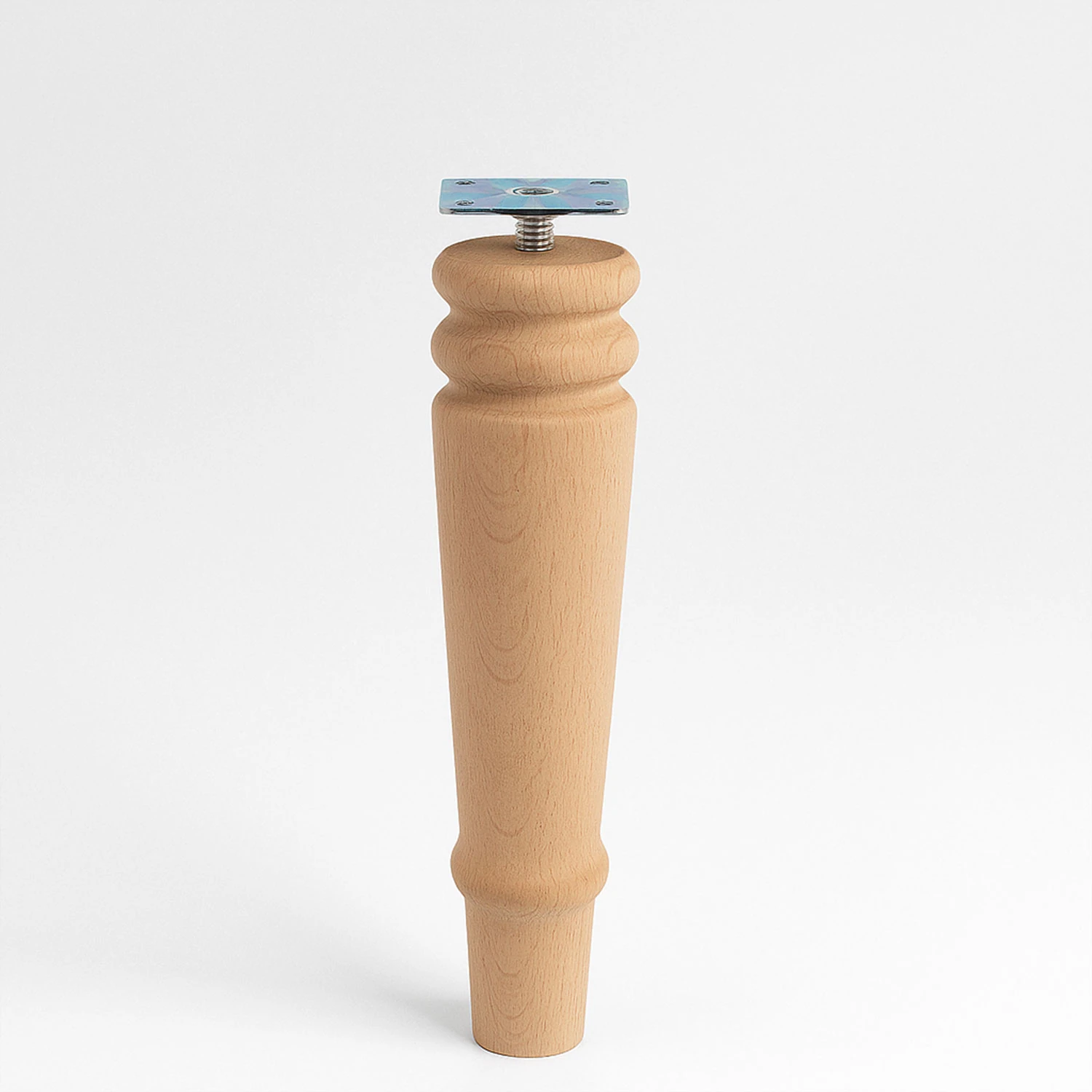 Bohem 20 cm Doğal Ahşap Ayak Boyasız Ham Silindir Mobilya Koltuk Kanepe Ayağı Metal Aparat Dahil