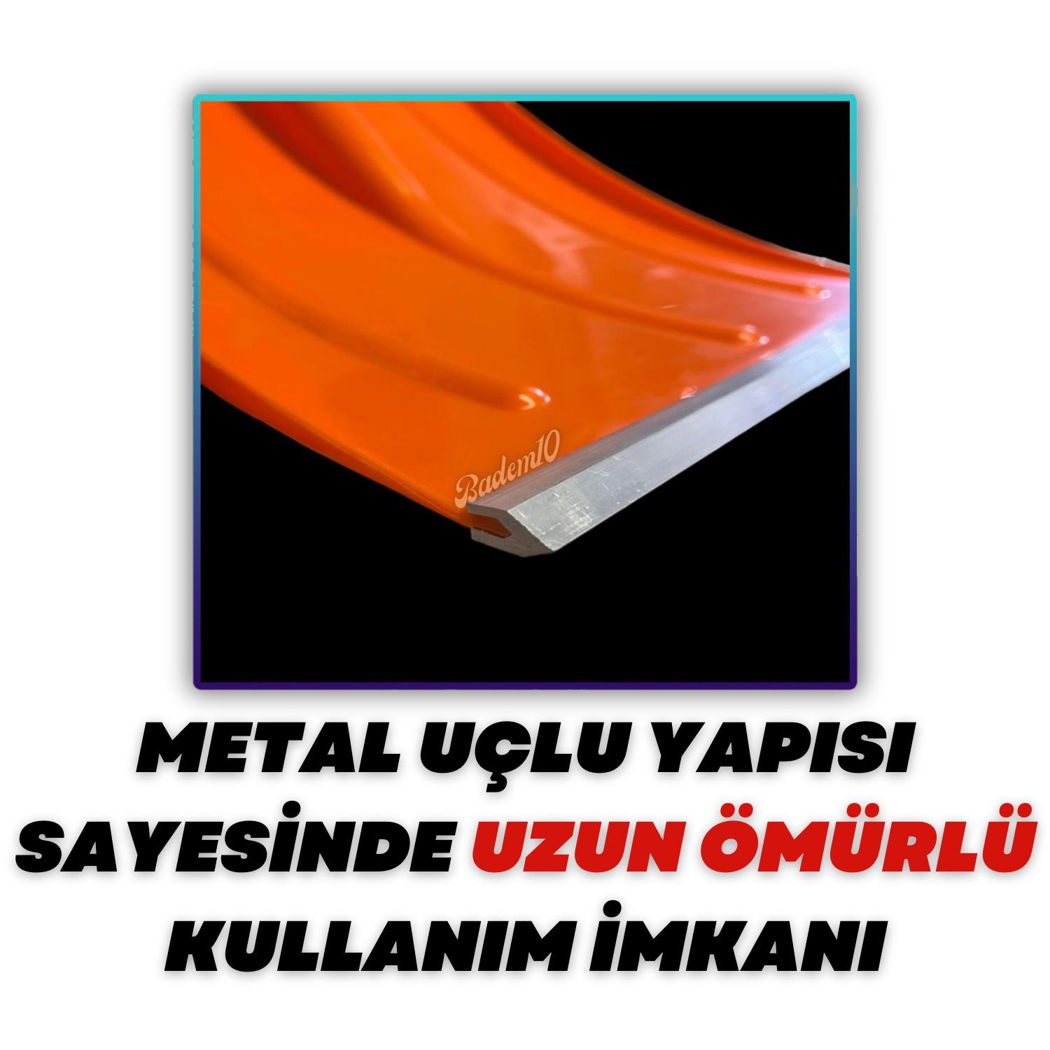 Plastik Metal Uçlu Faryap Kar Küreme Küreği Ahır Gübre Pisliği Temizleme Turuncu 37x30 cm Kürek