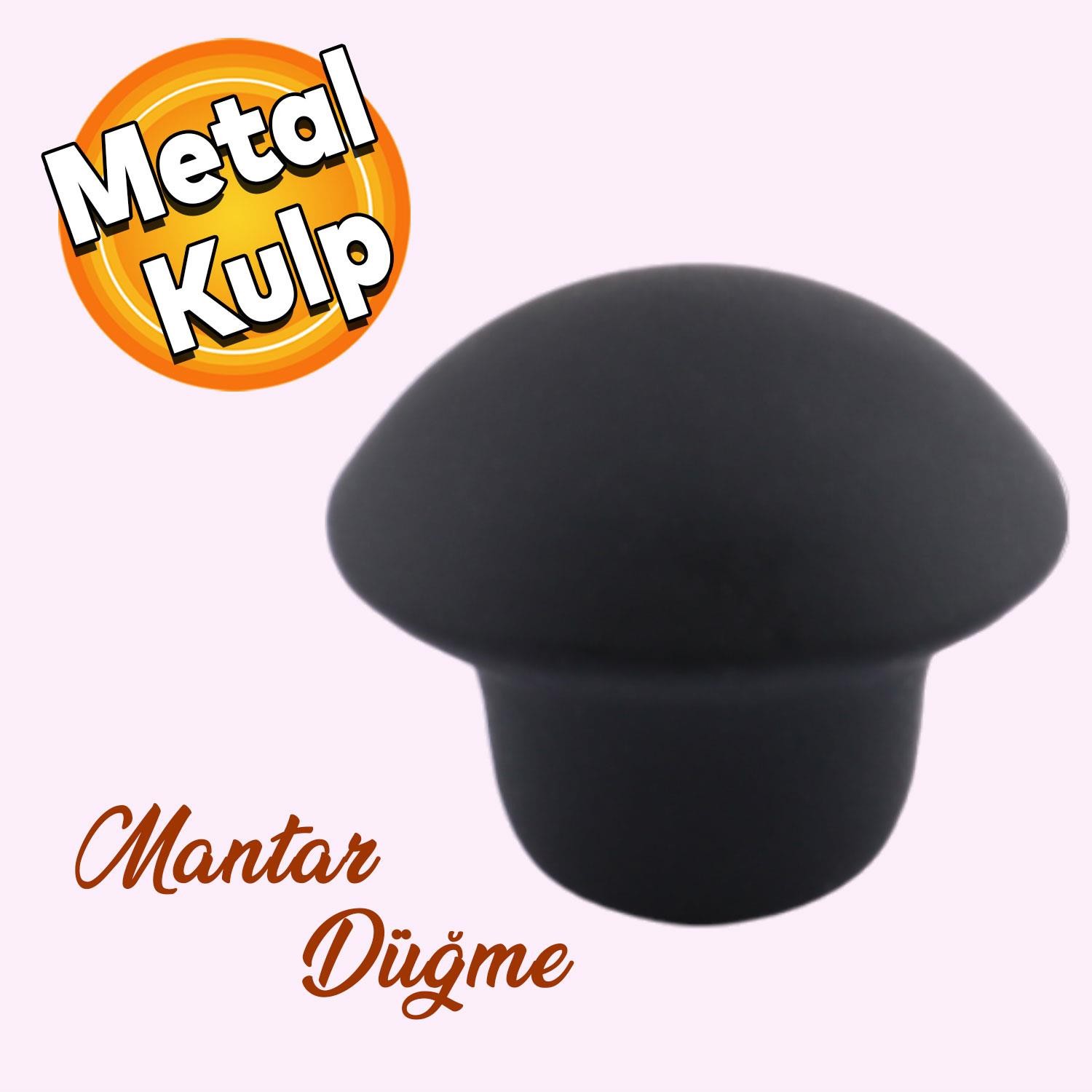 Mantar Düğme Dolap Mobilya Mutfak Dolabı Çekmece Dolap Kapak Kulpu Kulbu Metal Kulp Siyah