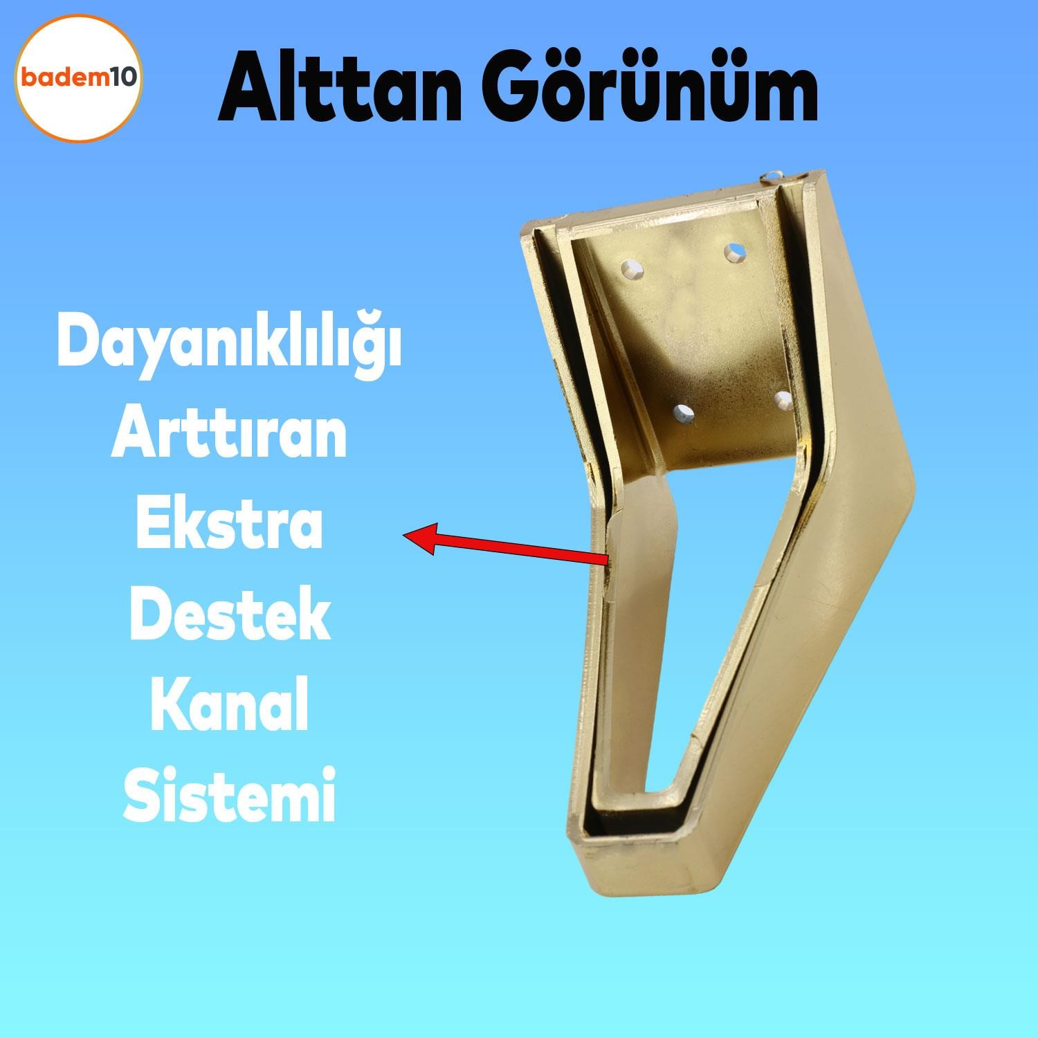 Penta Lüks Mobilya Kanepe Sehpa TV Ünitesi Koltuk Ayağı 15 cm Altın Gold Baza Ayak