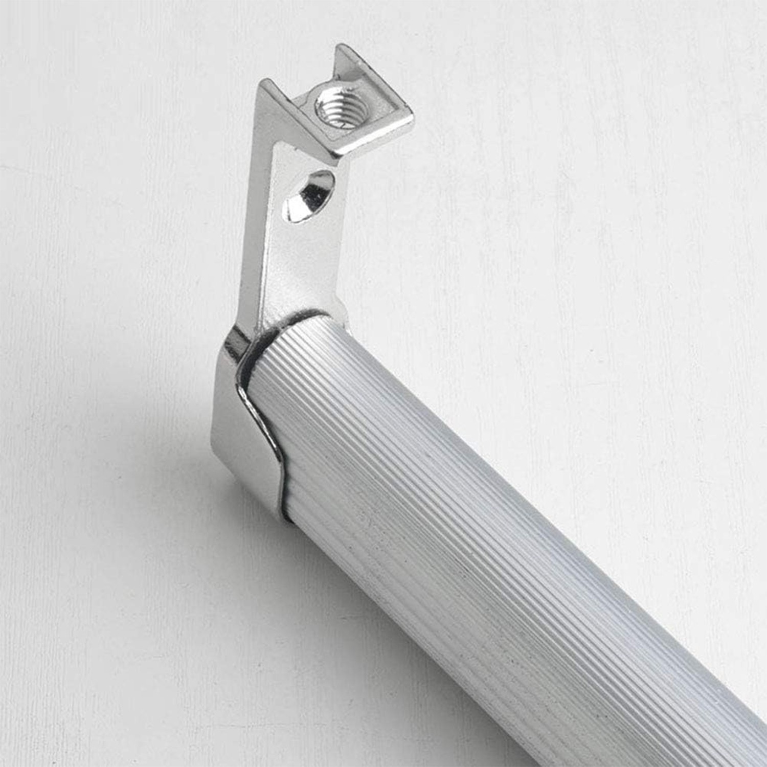 Uzun Askı Flanşı Dolap Boru Sabitleme Kıyafet Elbise Askı Flanş Aparatı Krom 60 mm (2 ADET)