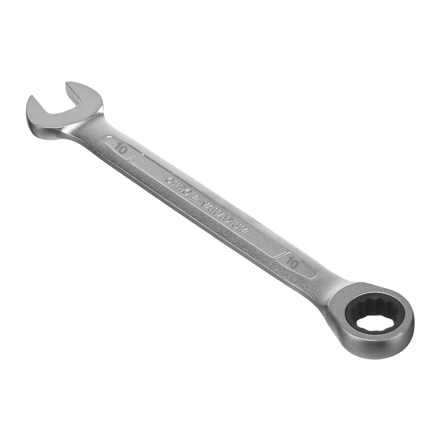 Cırcırlı Anahtar 10 mm Açık Ağızlı Düz ve Cırcır Kombine Anahtar 1 Adet Somun Sökme Sıkma
