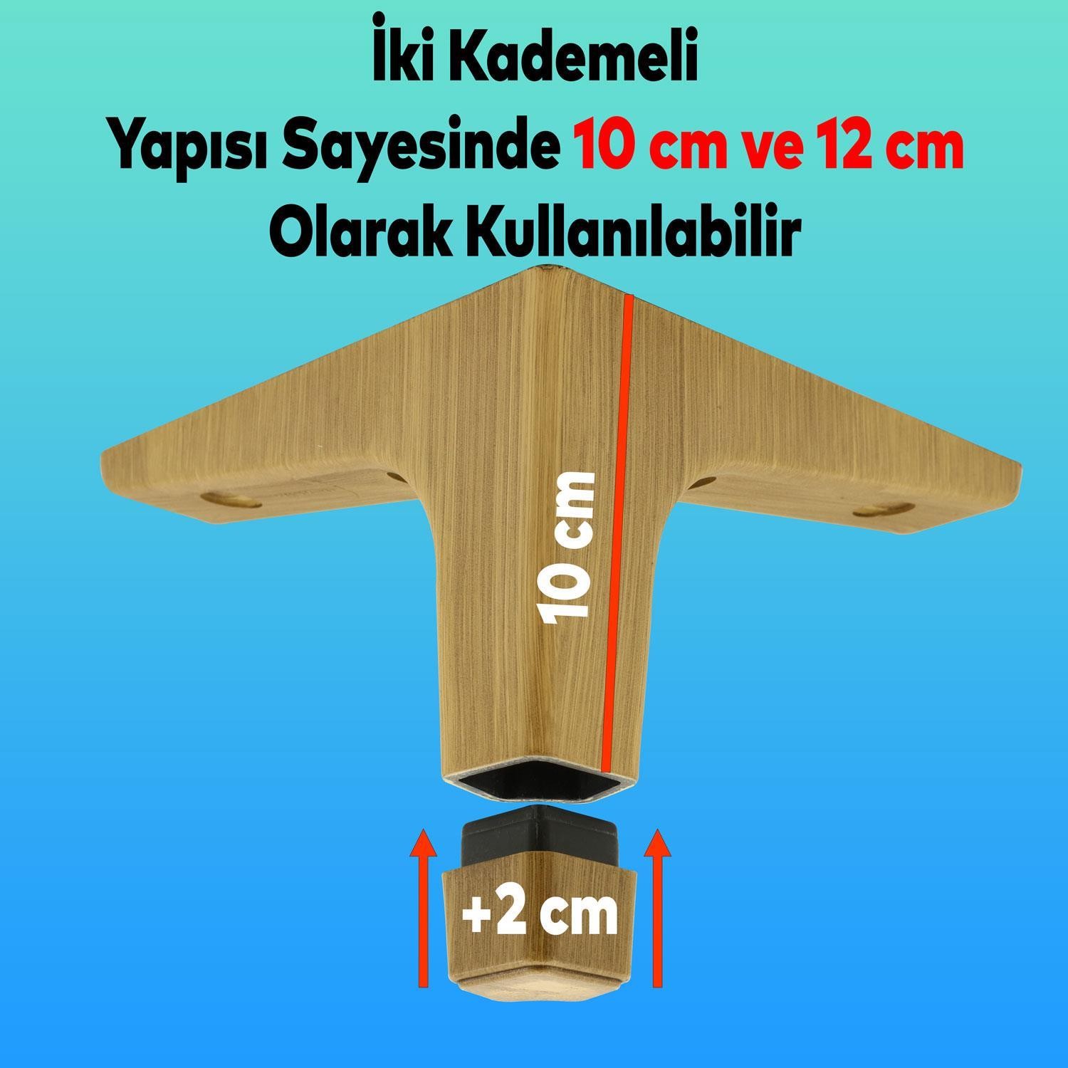 Sedef Lüks Mobilya Kanepe Sehpa TV Ünitesi Koltuk Ayağı 12 cm Açık Ceviz Ayak (4 ADET)