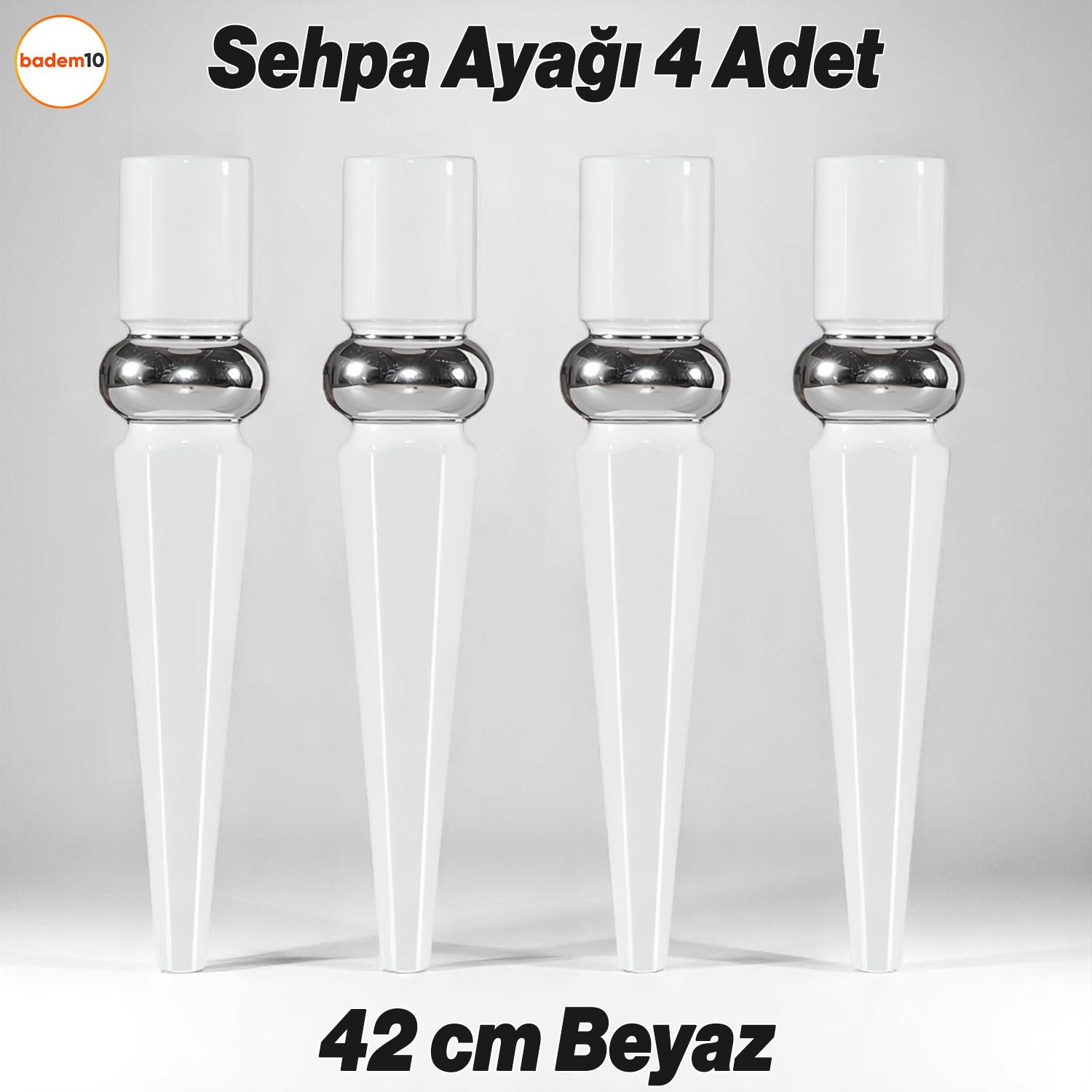 Elips 4 ADET Sehpa Ayağı 42 cm Plastik Beyaz Masa Ayak Mutfak Sehpası Masası Mobilya Ayakları