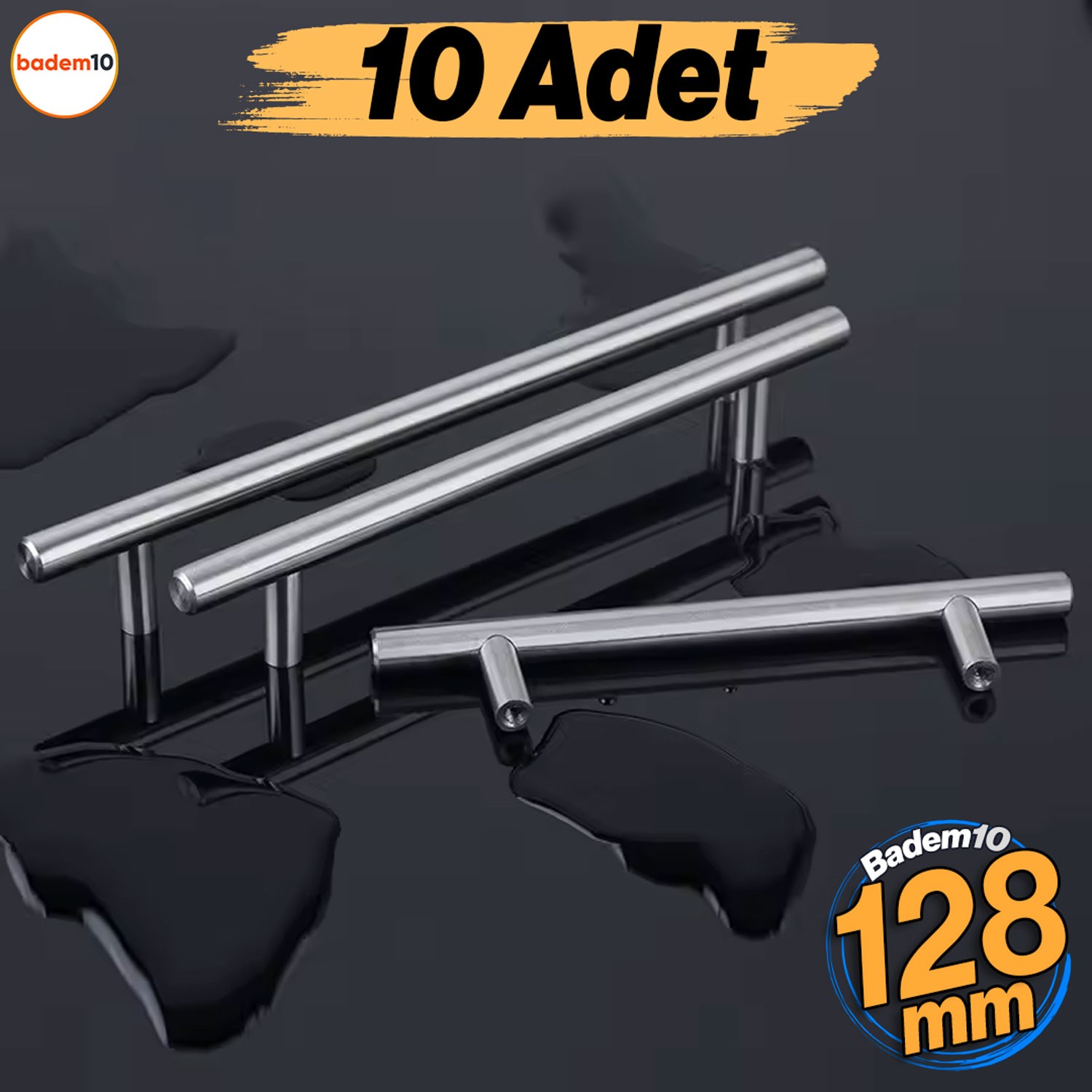 Pürüzsüz 128 mm İnox Metal 10 Adet Dolap Dolabı Mobilya Mutfak Çekmece Kapak Kulbu Kulpu Kulpları