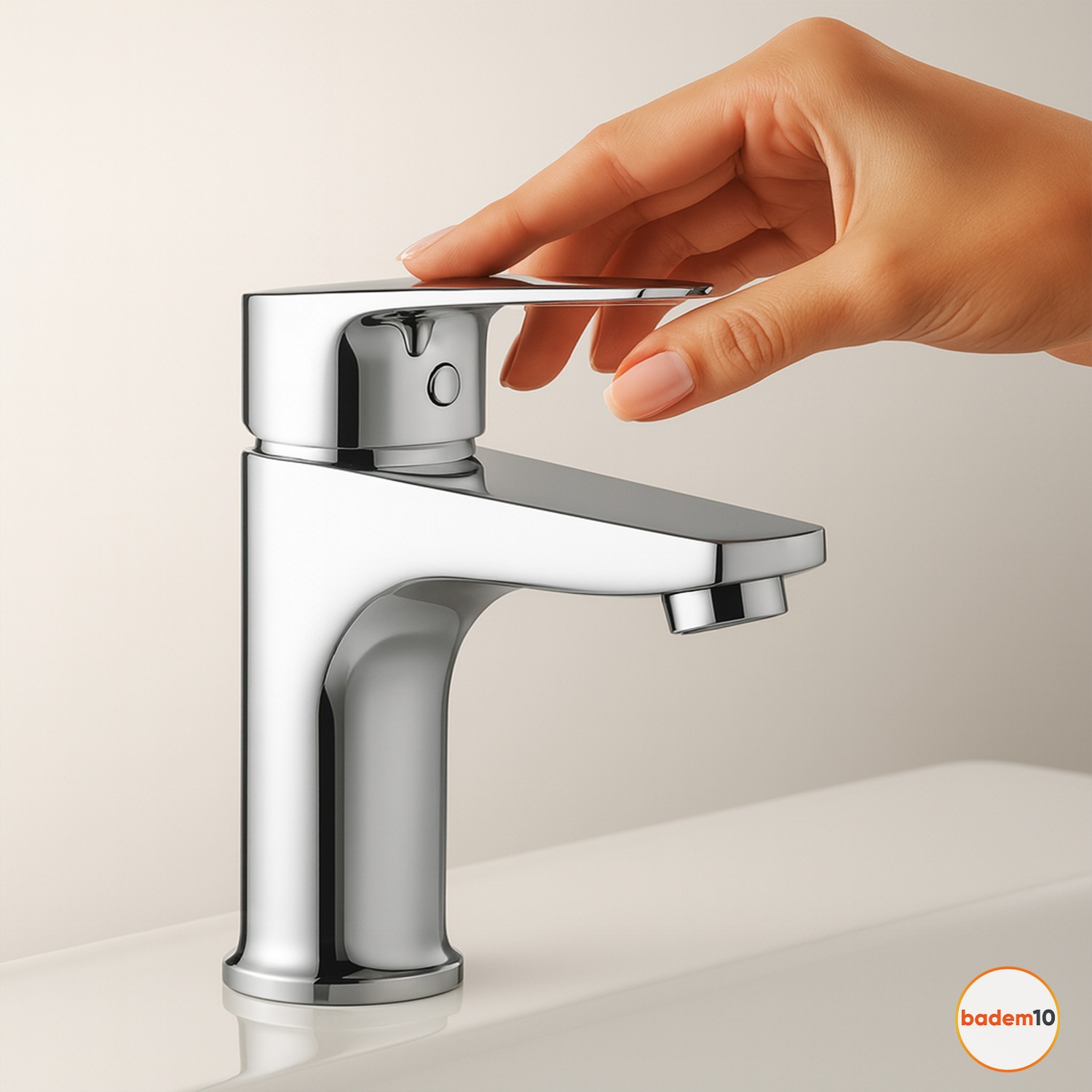 Premium Sıcak Soğuk Ayarlı Tek Kollu Aç Kapa Krom Lavabo Bataryası Duvar Tipi Armatür Modern Tasarım