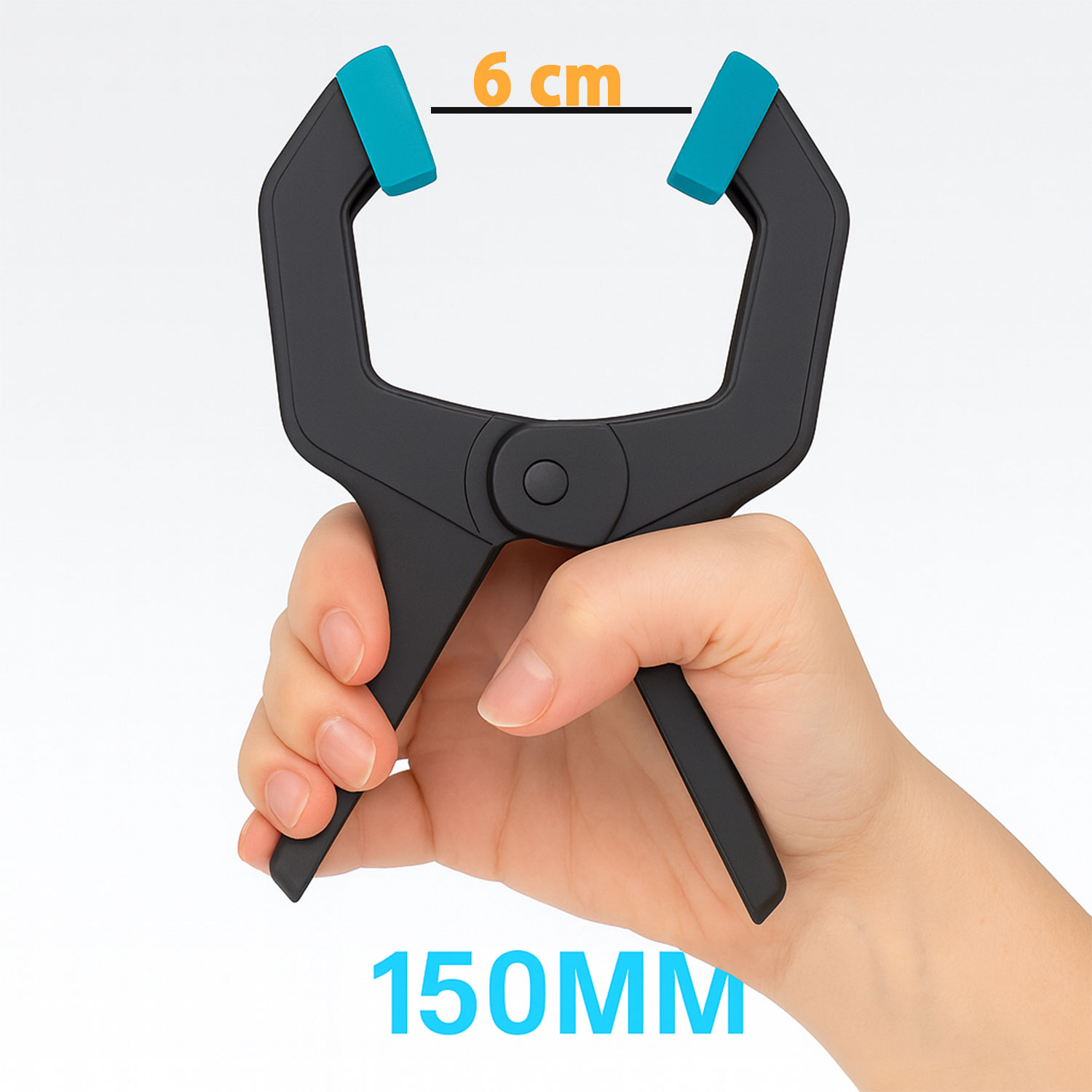 Ergonomik Plastik Tutacaklı Yaylı Kıskaç İşkence 150MM Marangoz ve Atölye Pratik Kullanım