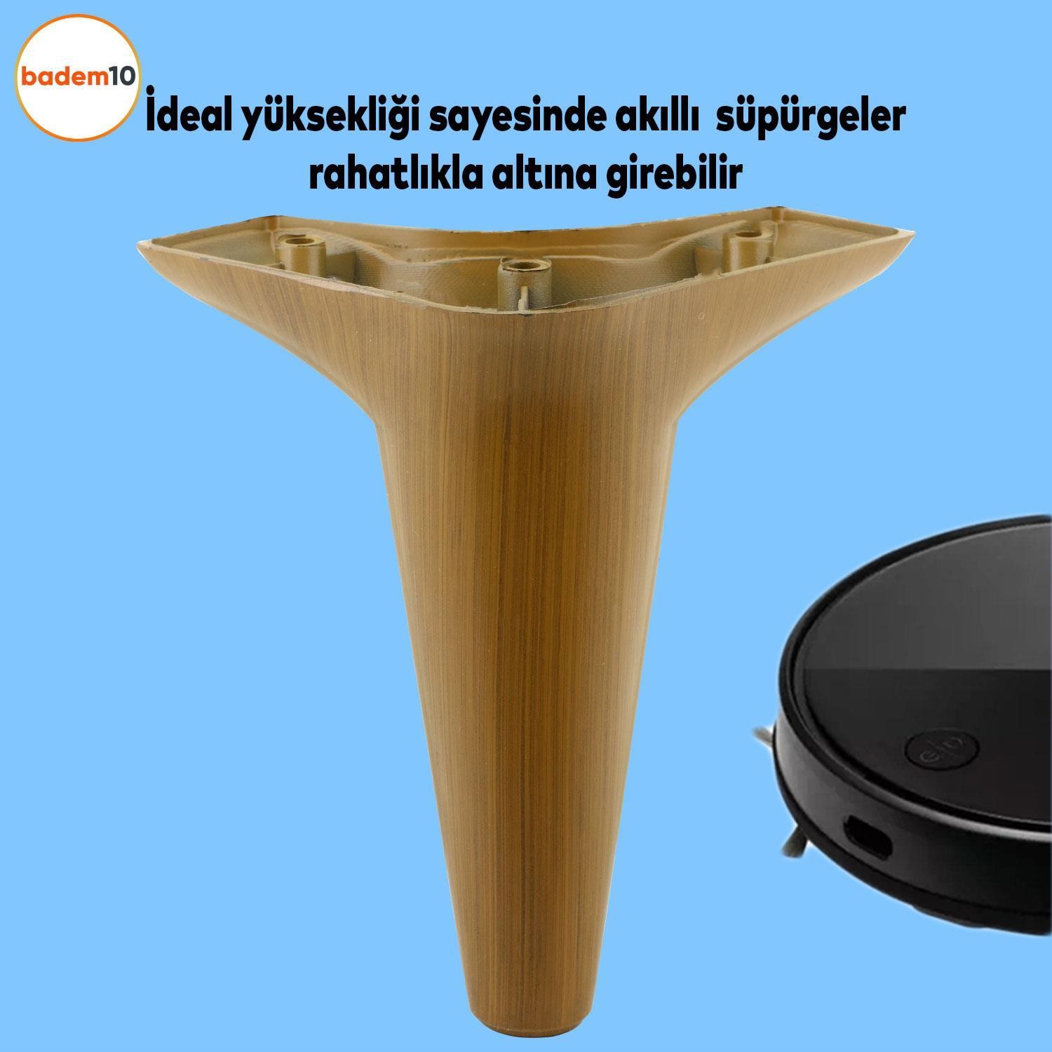Aspen Lüks Mobilya Kanepe Koltuk Tv Ünitesi Baza Ayağı Ayakları 15 Cm Koyu Ceviz Ayak (4 ADET)