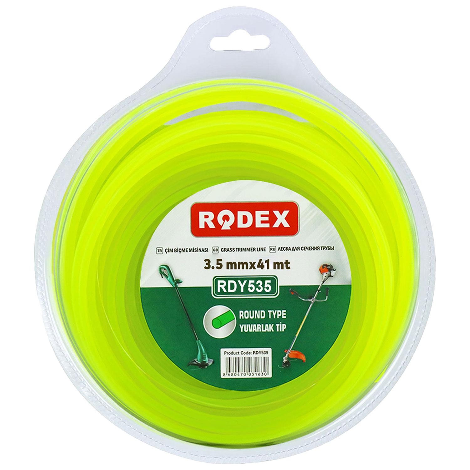 Rodex RDY535 Misina Motorlu Tırpan Yuvarlak Misina 3.5 mm 41 Metre Çim Ot Biçme Teli