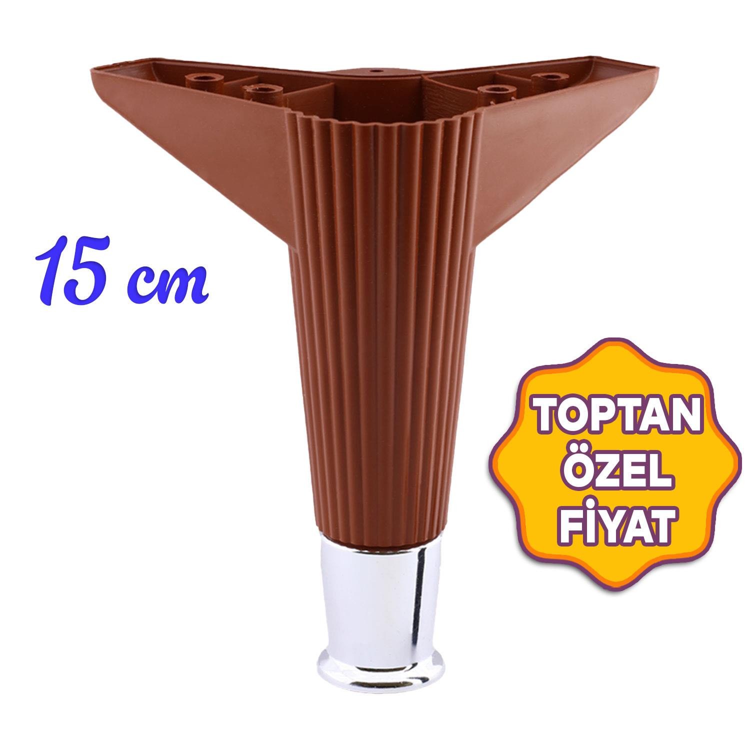 Elista Lüks Mobilya Kanepe Koltuk Baza TV Ünitesi Ayağı Ayakları 15 cm Ceviz Krom Toptan Satış