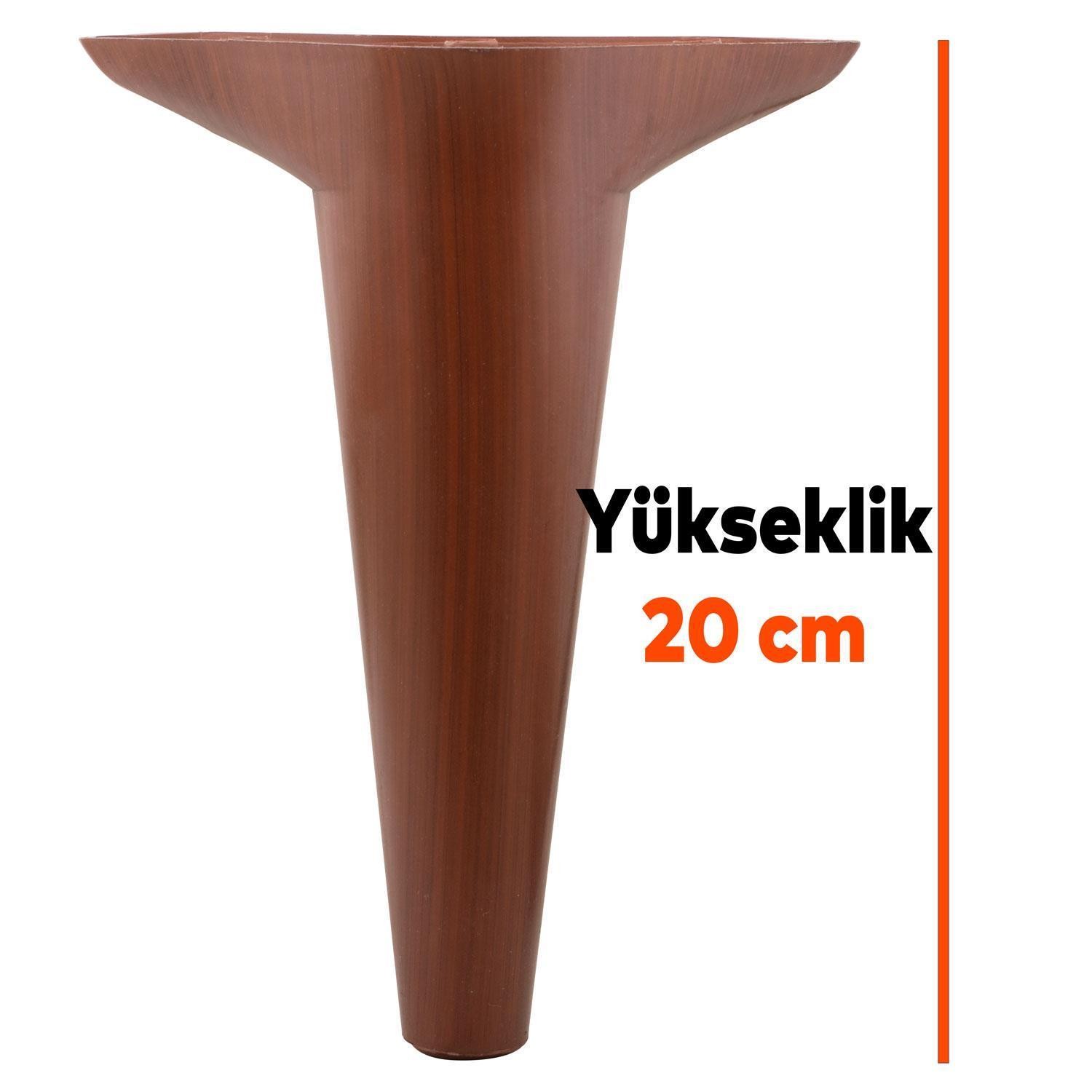 Aspen 6'lı Set Mobilya TV Ünitesi Çekyat Koltuk Kanepe Destek Ayağı 20 cm Ahşap Desenli Baza Ayak