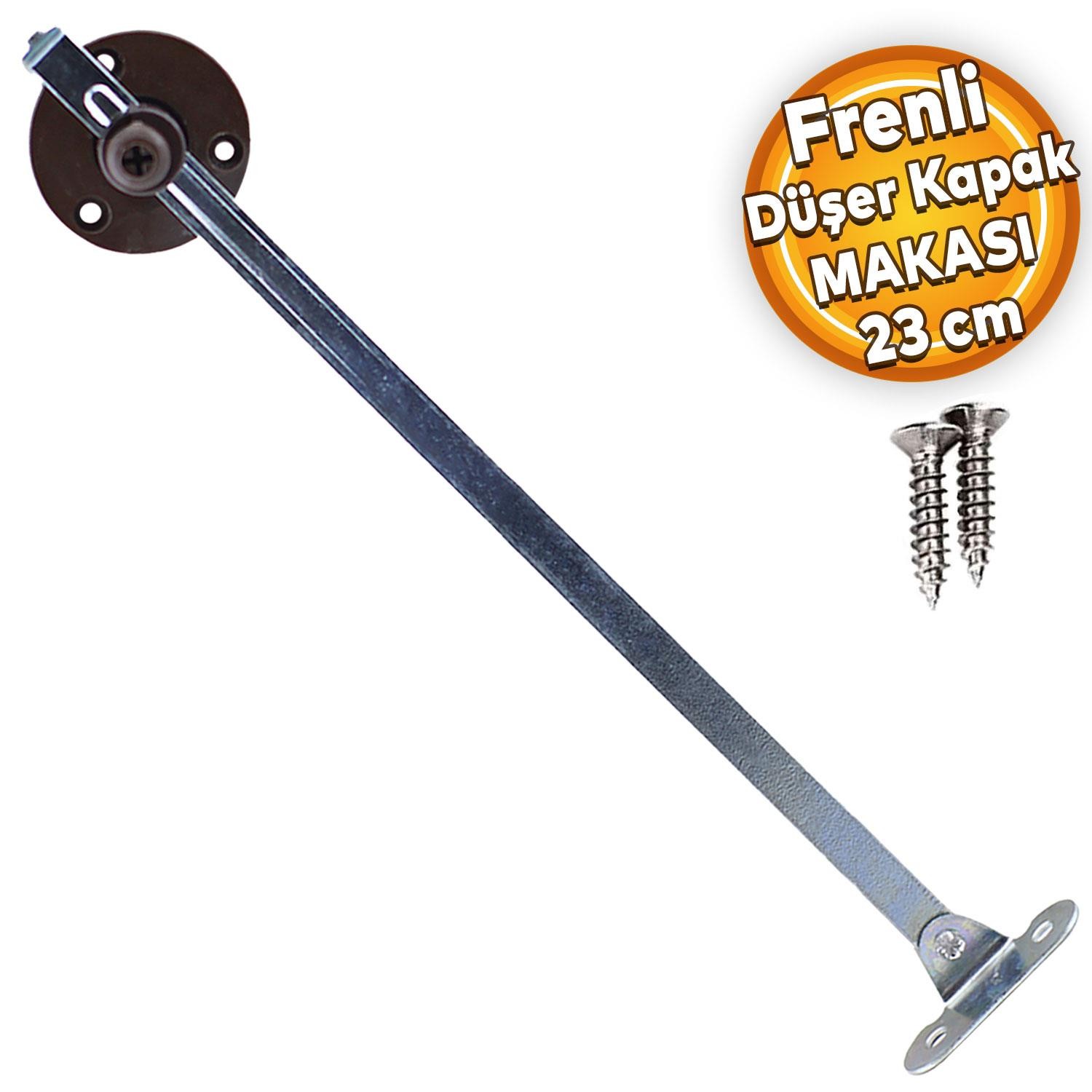 Düşer Kapak Makası Frenli Dolap Çekmece Metal 23 Cm Sessiz Açma Kapama Amortisör Piston Koyu Kahve Bar