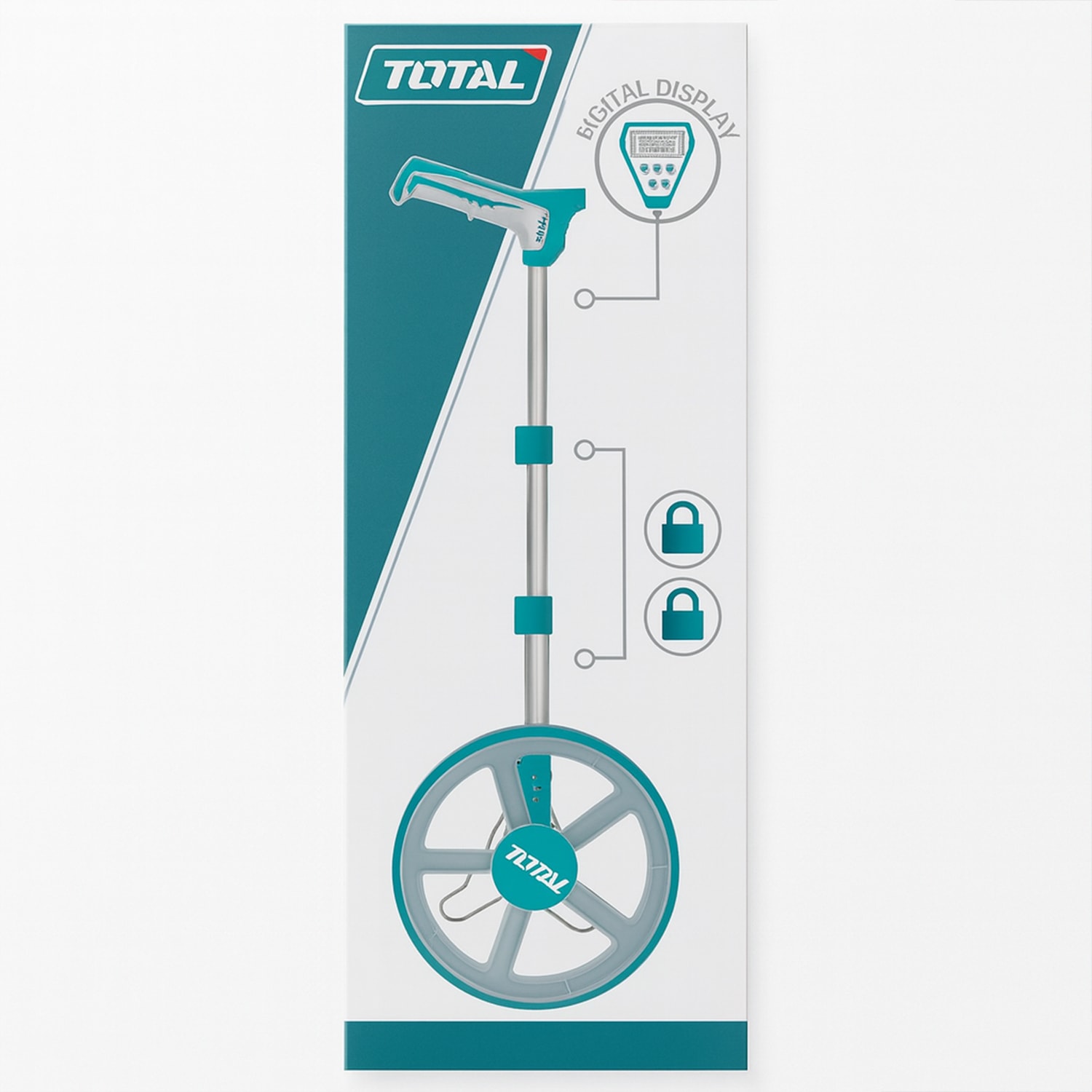 Total TMT19923 Tekerlekli Dijital Ekranlı Mesafe Arazi Ölçer 320mm Hassas Ölçüm Cihazı Katlanabilir