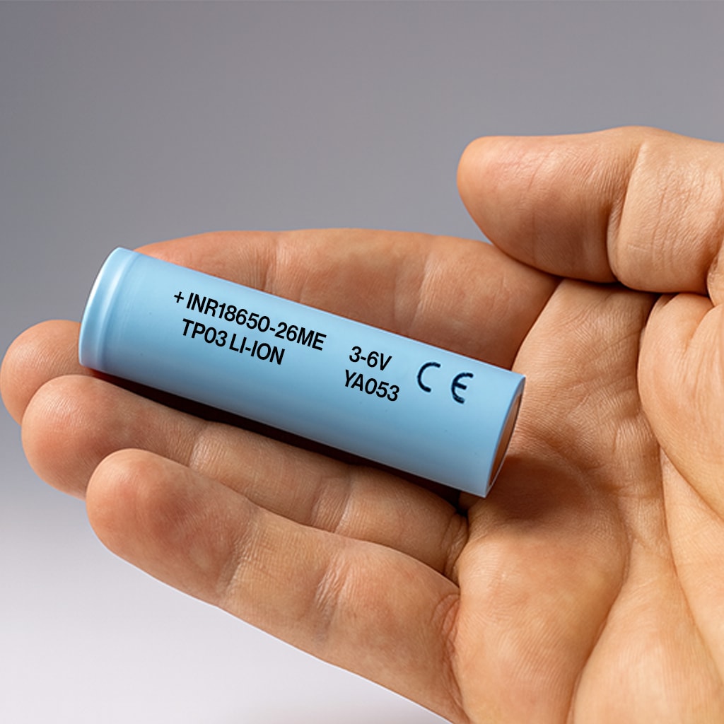 18650-26ME Açık Mavi Şarjlı Batarya Pil 3.6V 2600mAh Li-Ion Uzun Ömürlü Yüksek Kapasite Şarj Edilir