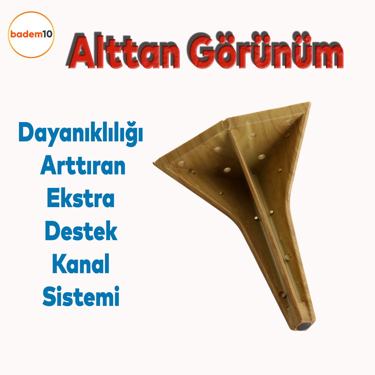 Empoli 16 cm Açık Ceviz Gold 4 Adet Lüks Mobilya Kanepe Koltuk Sehpa Tv Ünitesi Baza Ayağı Seti