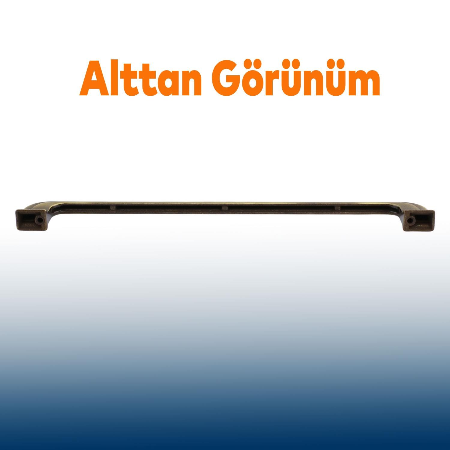 Alperen (224 mm - 224 cm) Metal Eskitme Antik Sarı Mobilya Mutfak Dolabı Dolap Kulpu Kulbu Kulpları