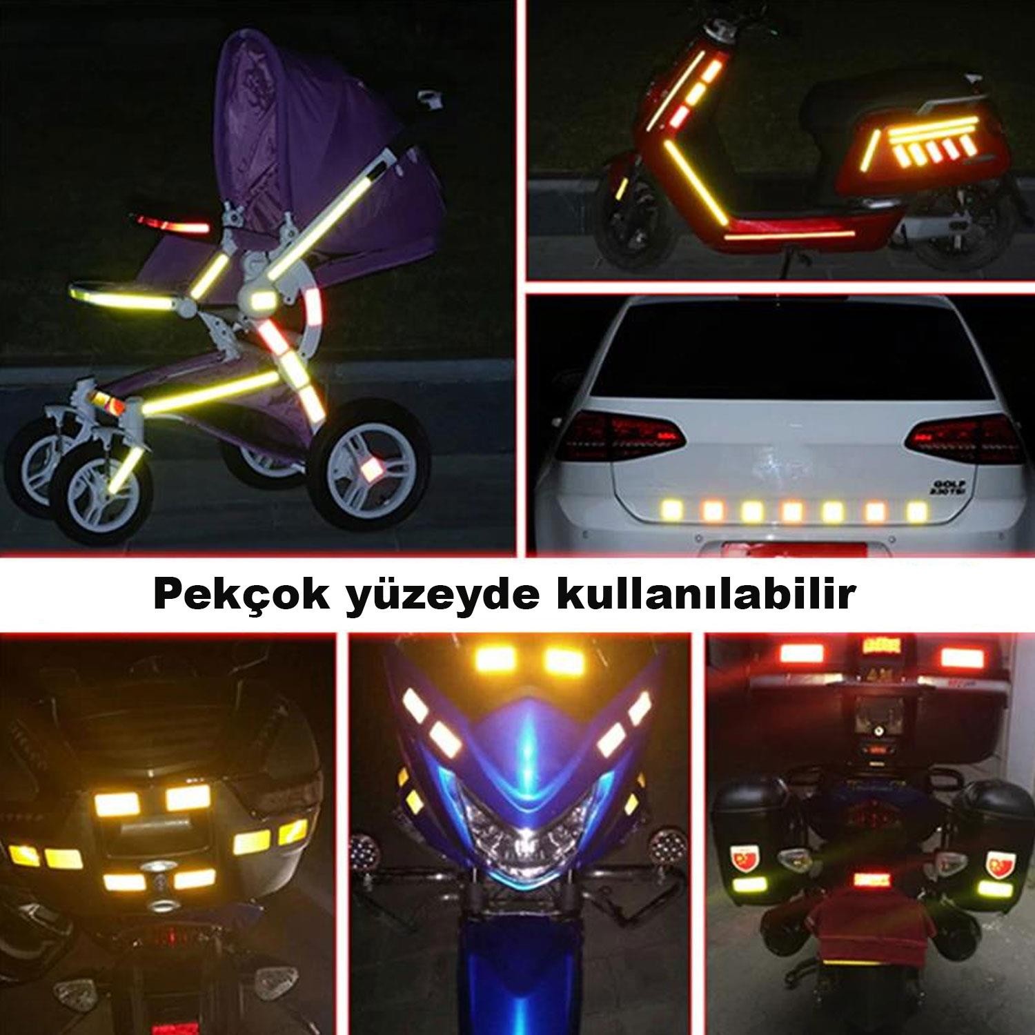 Reflektörlü Reflektif Fosforlu Şerit Bant Petekli Reflekte İkaz Bandı 2 METRE