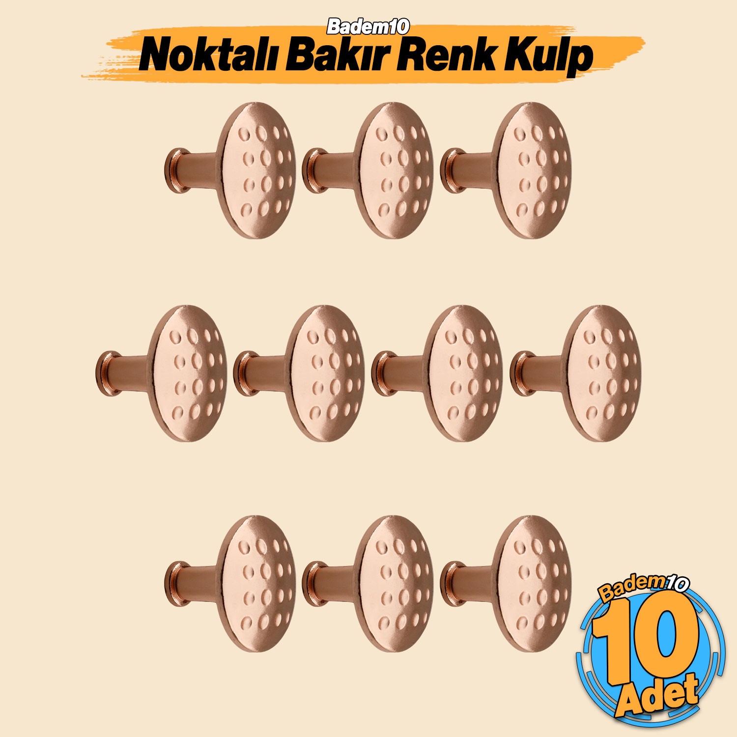 Noktalı Big Düğme 10 ADET Kulp Mobilya Mutfak Çekmece Dolap Dolabı Kapak Kulpu Kulpları Kulbu