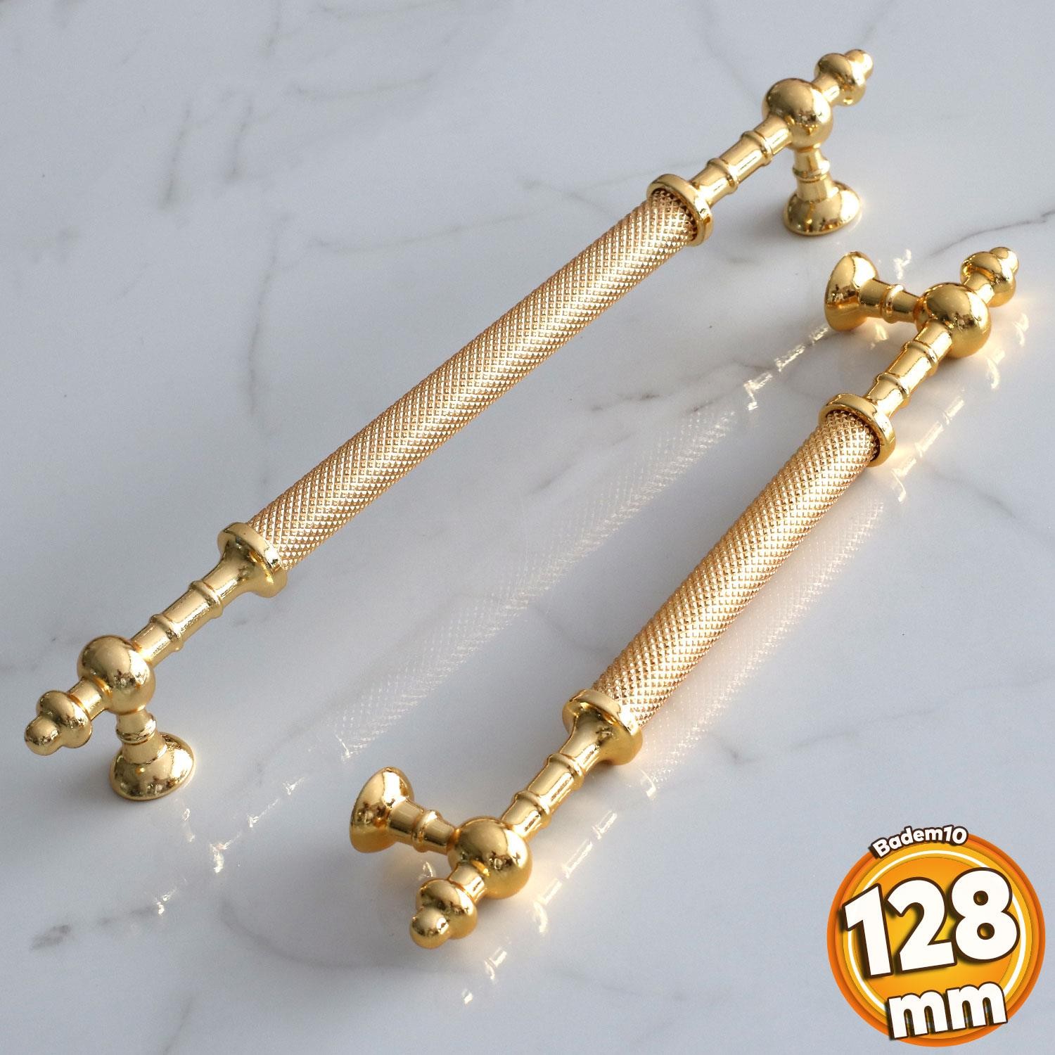 Ladin Altın Gold Metal Kulp 128 mm-12.8 cm Mobilya Çekmece Mutfak Dolabı Dolap Kapak Kulpları Kulbu