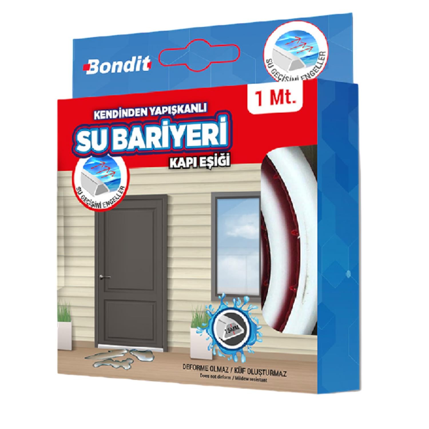 Bondit Su Bariyeri Kapı Altı Sızdırmaz Su Tutucu Yapışkanlı Silikon Bant İzolasyon Yalıtım Bandı (1 METRE)