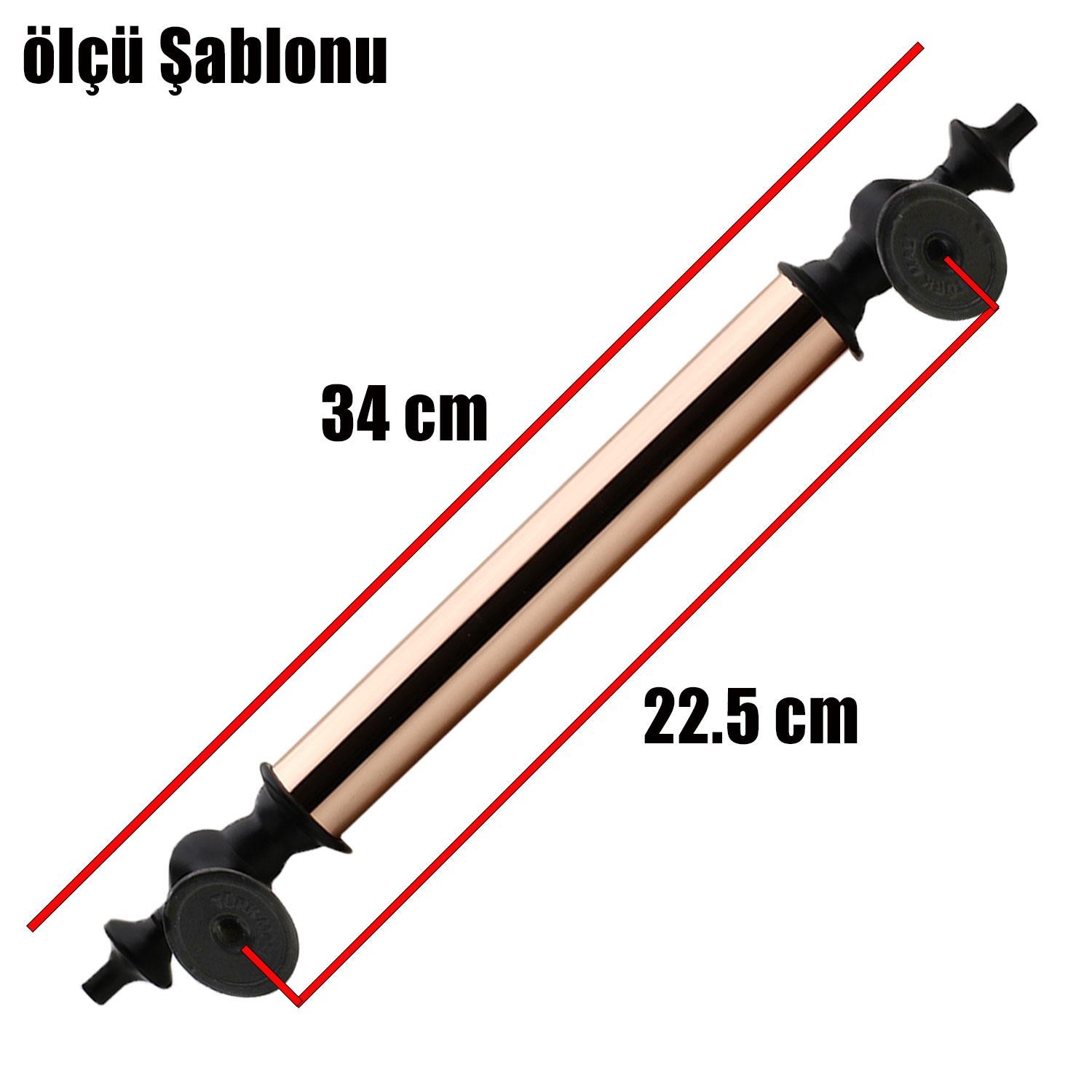Osmanlı Sürgülü Kapı Çekme Kolu Tutma Kulpu Kulbu Çelik Dış Kapı Tutamağı Kol Bakır Siyah 22,5 Cm