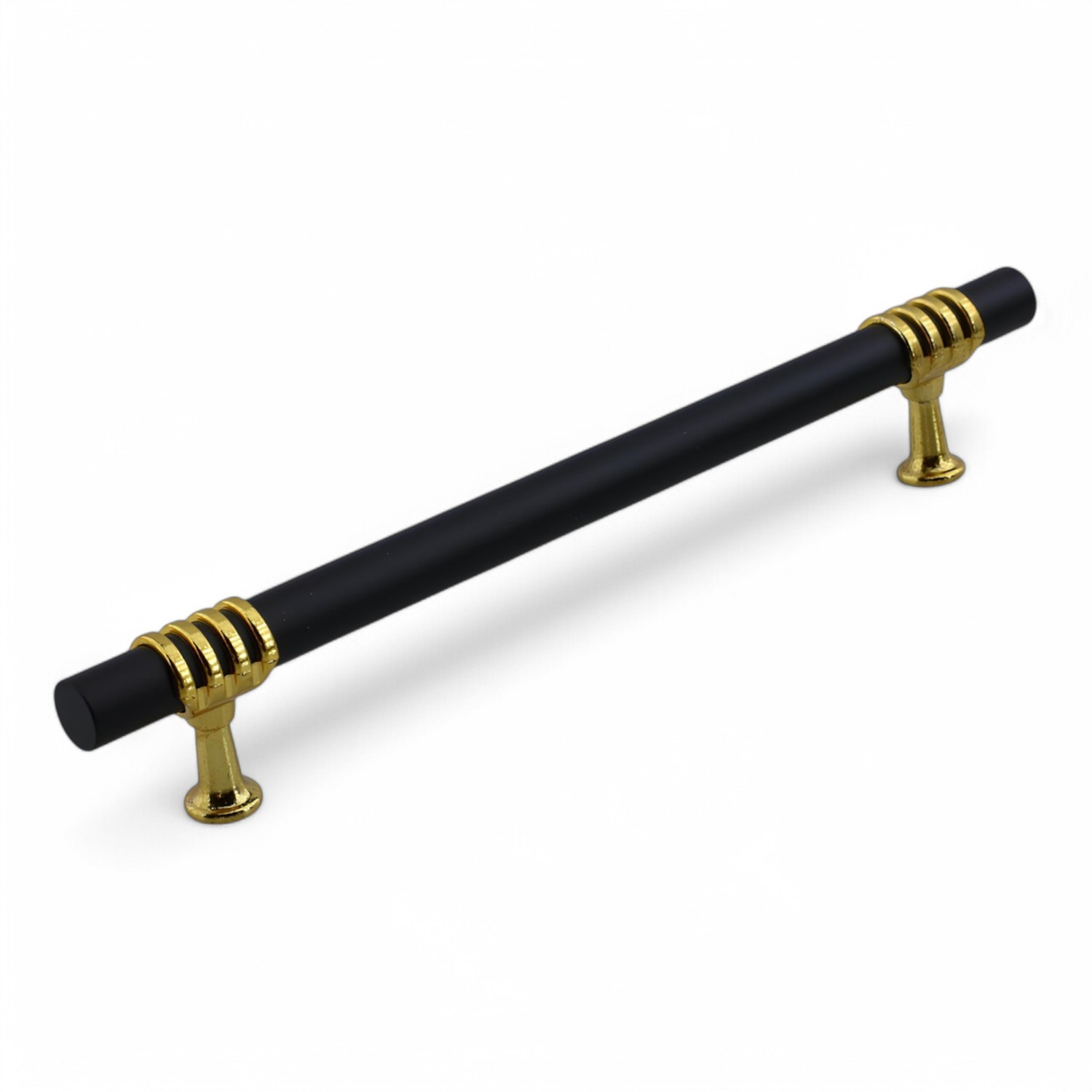 Eylül Mobilya Mutfak Dolabı Çekmece Dolap Kulpları Kapak Kulpu Kulbu Siyah Altın 224 mm Metal Kulp