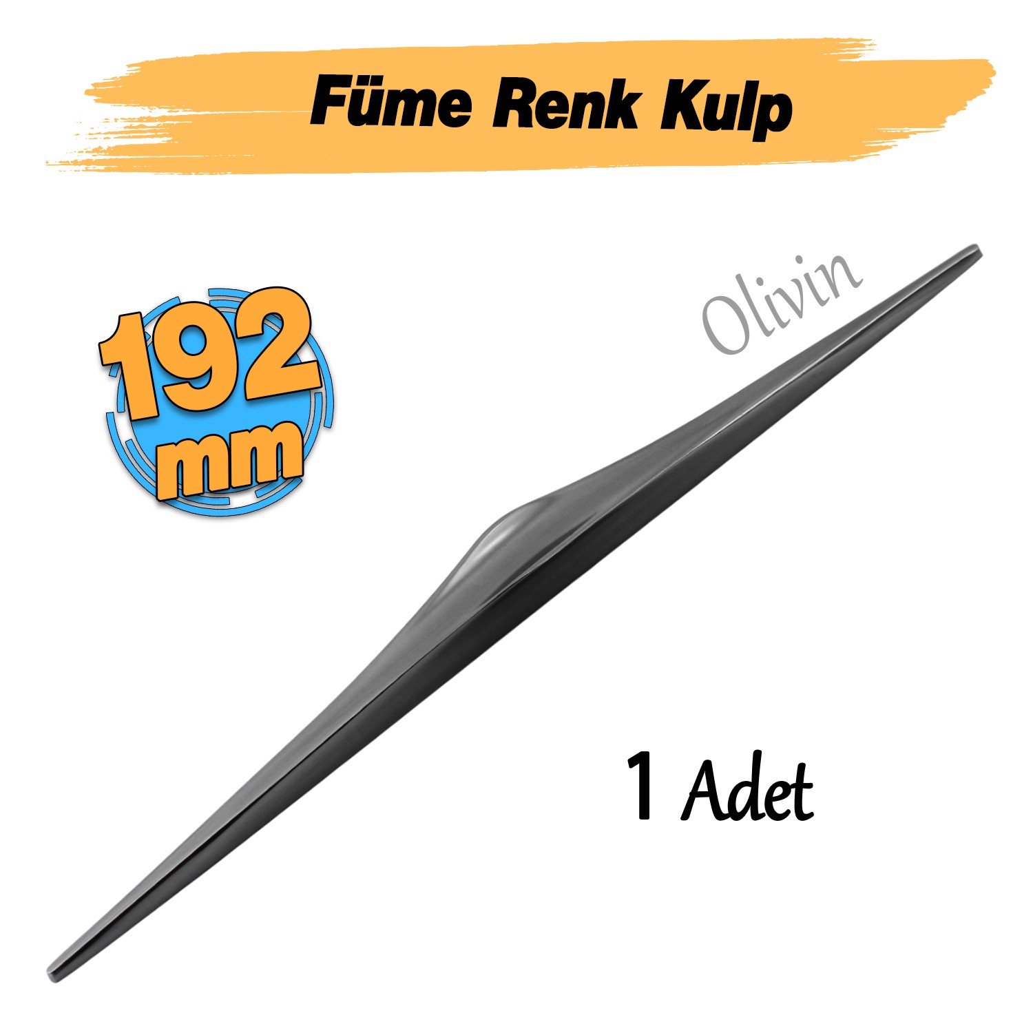 Olivin Füme Renk Metal Kulp 192 mm 19.2 cm Mobilya Çekmece Mutfak Dolabı Dolap Kulpları Kulbu Kulpu