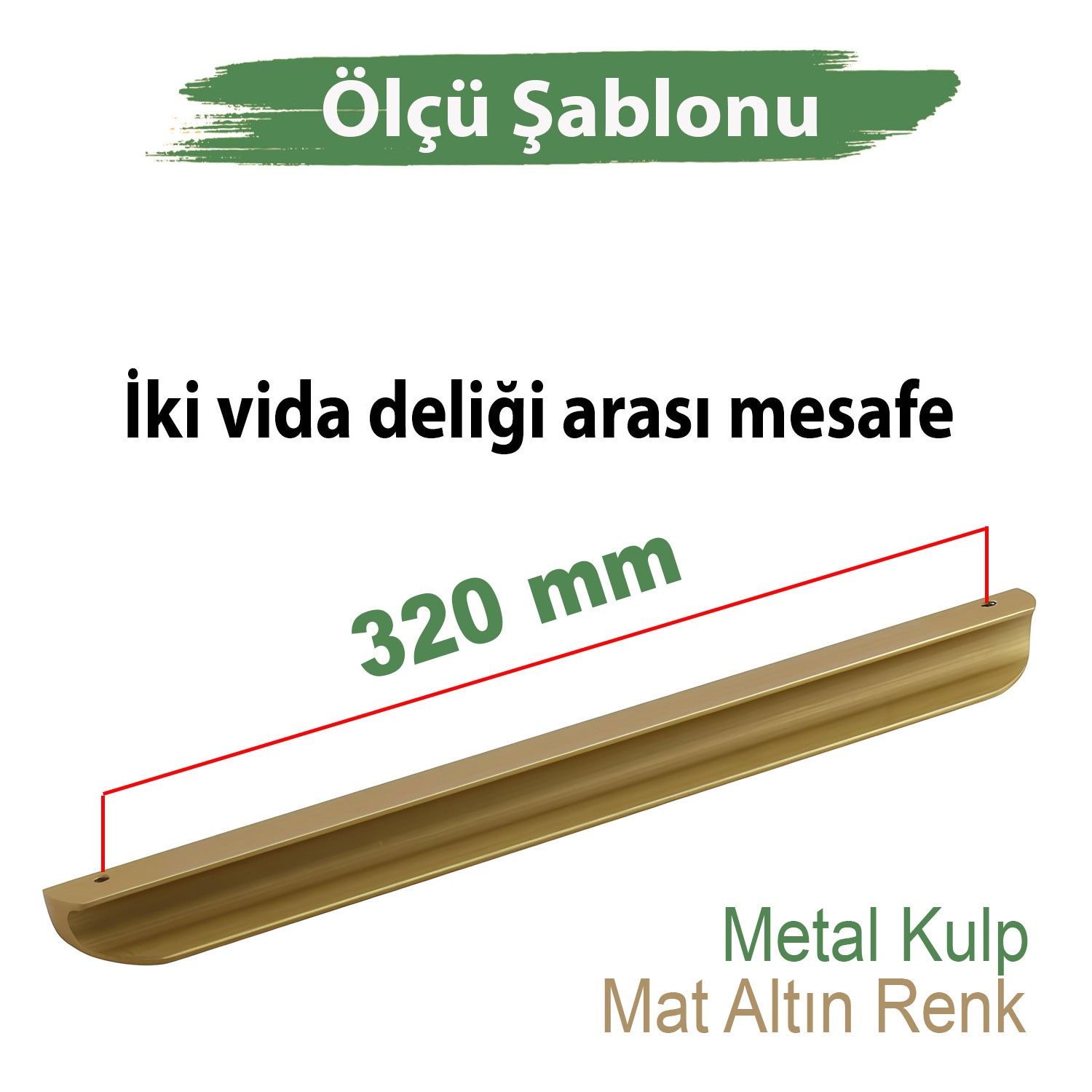 Fırat 320 mm Mat Gold Altın Kulp Metal Mobilya Çekmece Mutfak Dolap Kapak Kulpları Kulbu Dolabı Kulpu