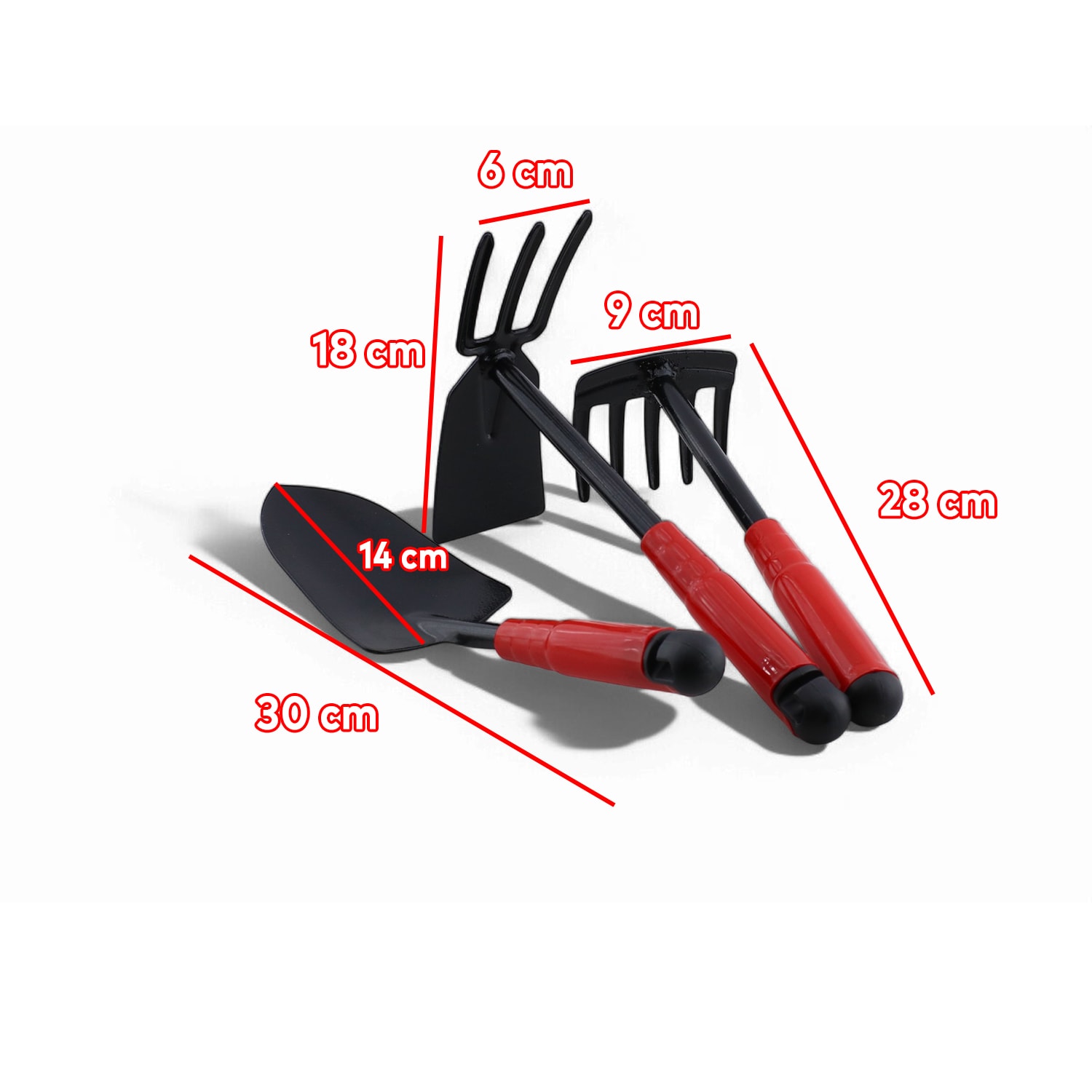 Hobi Çapa Tırmık 3'lü Set Metal Bahçe Tarla Çim Peyzaj Bitki Çiçek Ekme Toprak İşleme Küreği Küçük