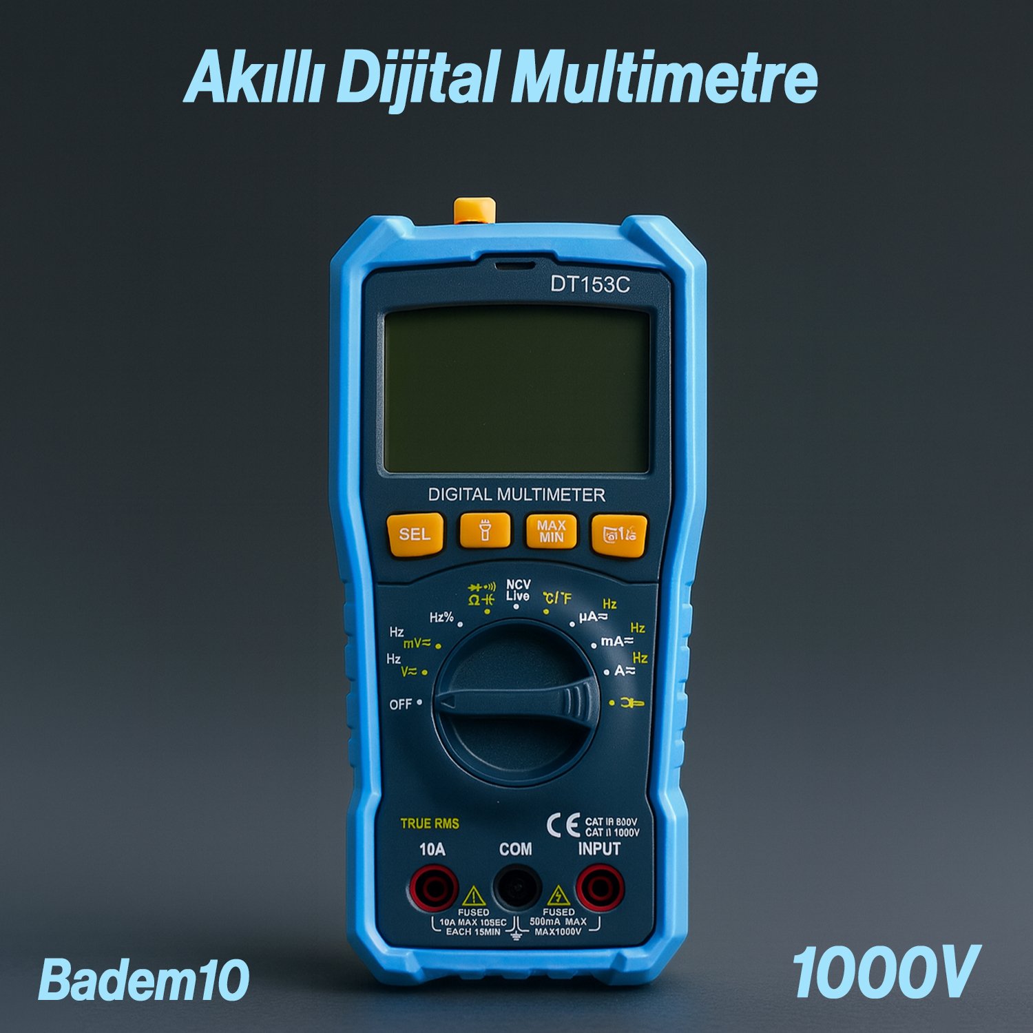 1000V Dijital Multimetre Elektrik Ölçü Cihazı Aleti Ampermetre Direnç Akım Voltaj Ölçer