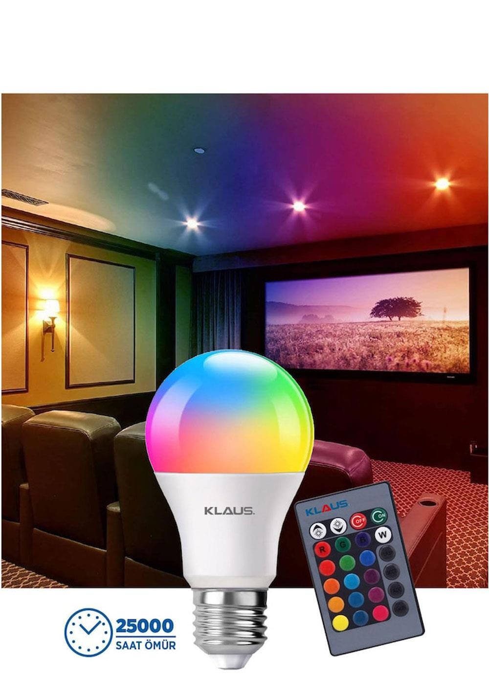 Klaus Renk Değiştirebilen Uzaktan Kumandalı Rgb Led Lamba 9W