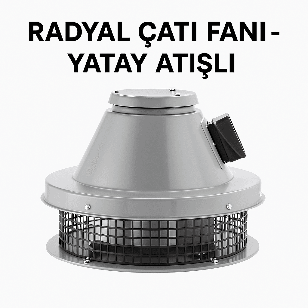 Radyal Çatı Fanı Yatay Atışlı Endüstriyel Havalandırma Duman Tahliye Fanı 300 mm