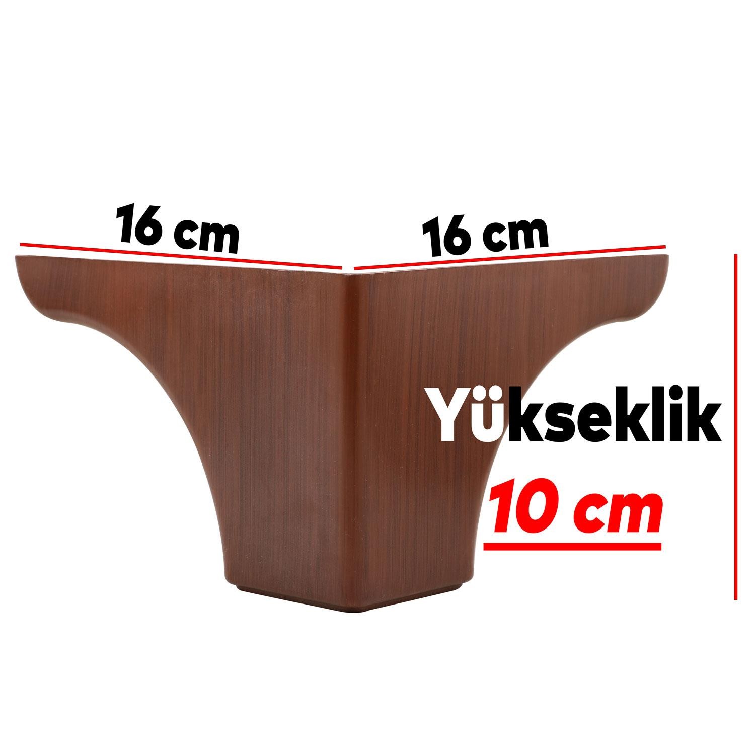 20'li Set Rose Lüks Mobilya Koltuk Kanepe Tv Ünitesi Yükseltme Destek Ayağı 10 cm Kahve Ayakları