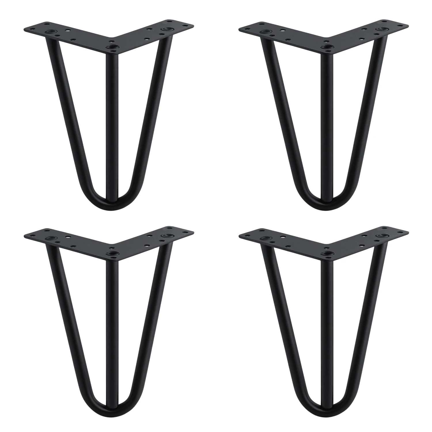 Martı 12 cm Siyah Metal 4'lü SET Mobilya Ayağı Üçgen Modern Tasarım Koltuk Sehpa Masa TV Ünitesi