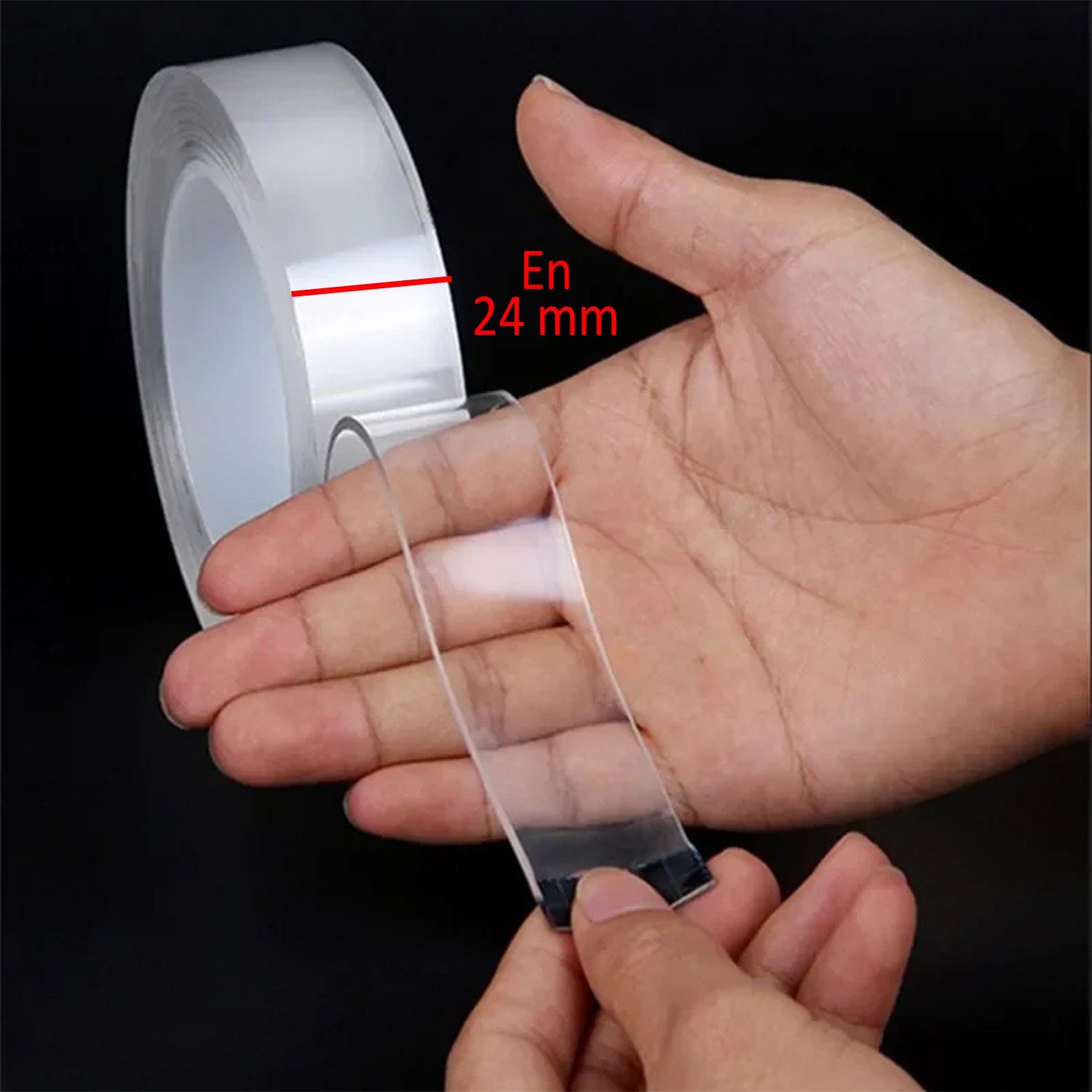 Çift Taraflı Nano Bant Montaj Çok Amaçlı Güçlü Yapıştırma Bandı Şeffaf 24 mm x 2 Metre Yıkanabilir