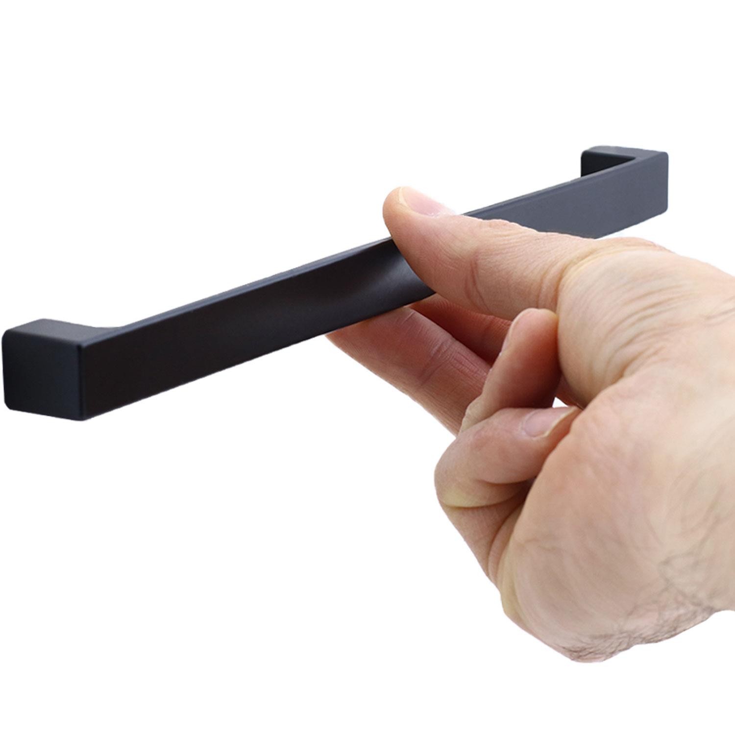 Bihter Düz Mobilya Mutfak Dolabı Çekmece Dolap Kulpu Kulbu Siyah (224 MM-22.4 CM) Metal Kulpları