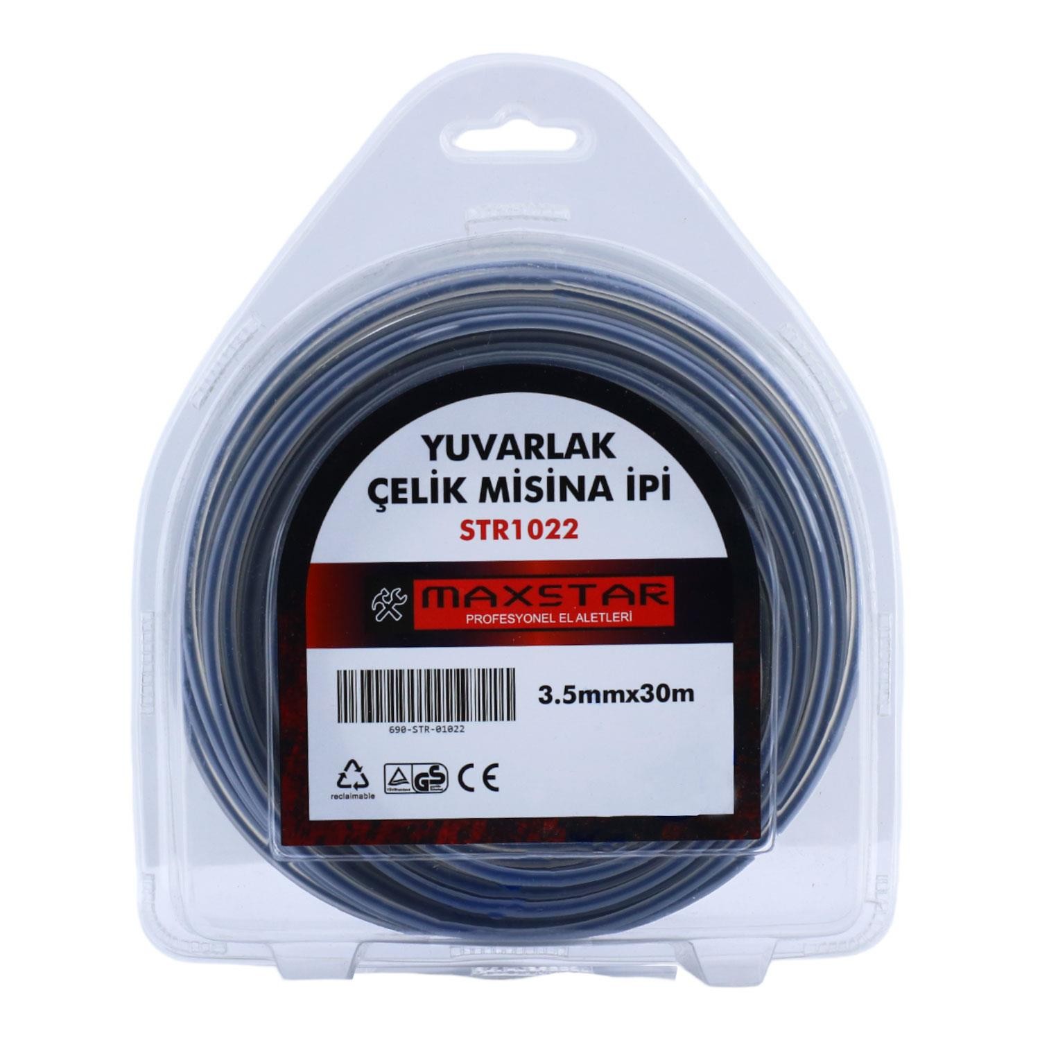 Misina Motorlu Tırpan Yuvarlak Çelik Misina İpi Teli 3.5 mm 30 Metre
