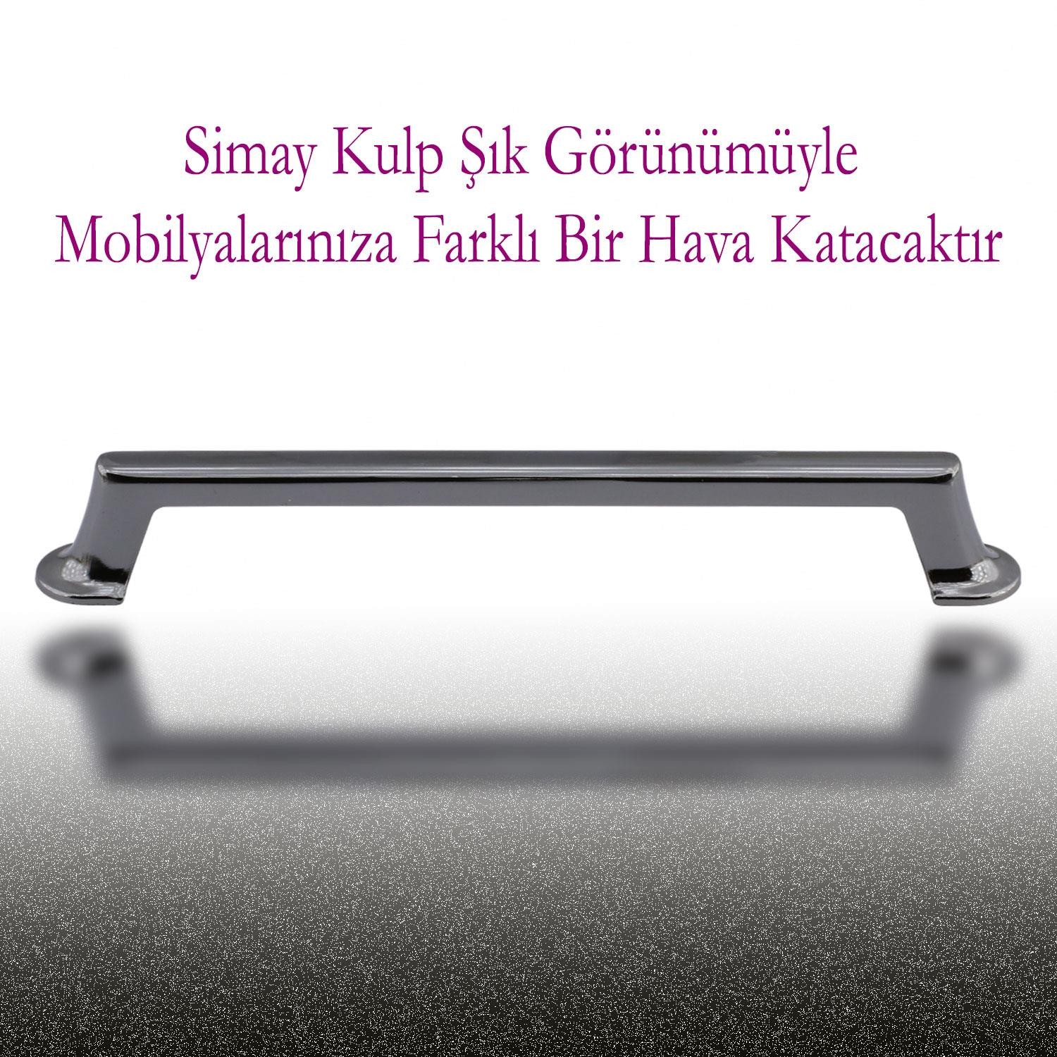 Simay Mobilya Mutfak Dolabı Çekmece Dolap Kapak Kulpu Düz Metal Kulp Kulbu Kulpu 160 mm Füme